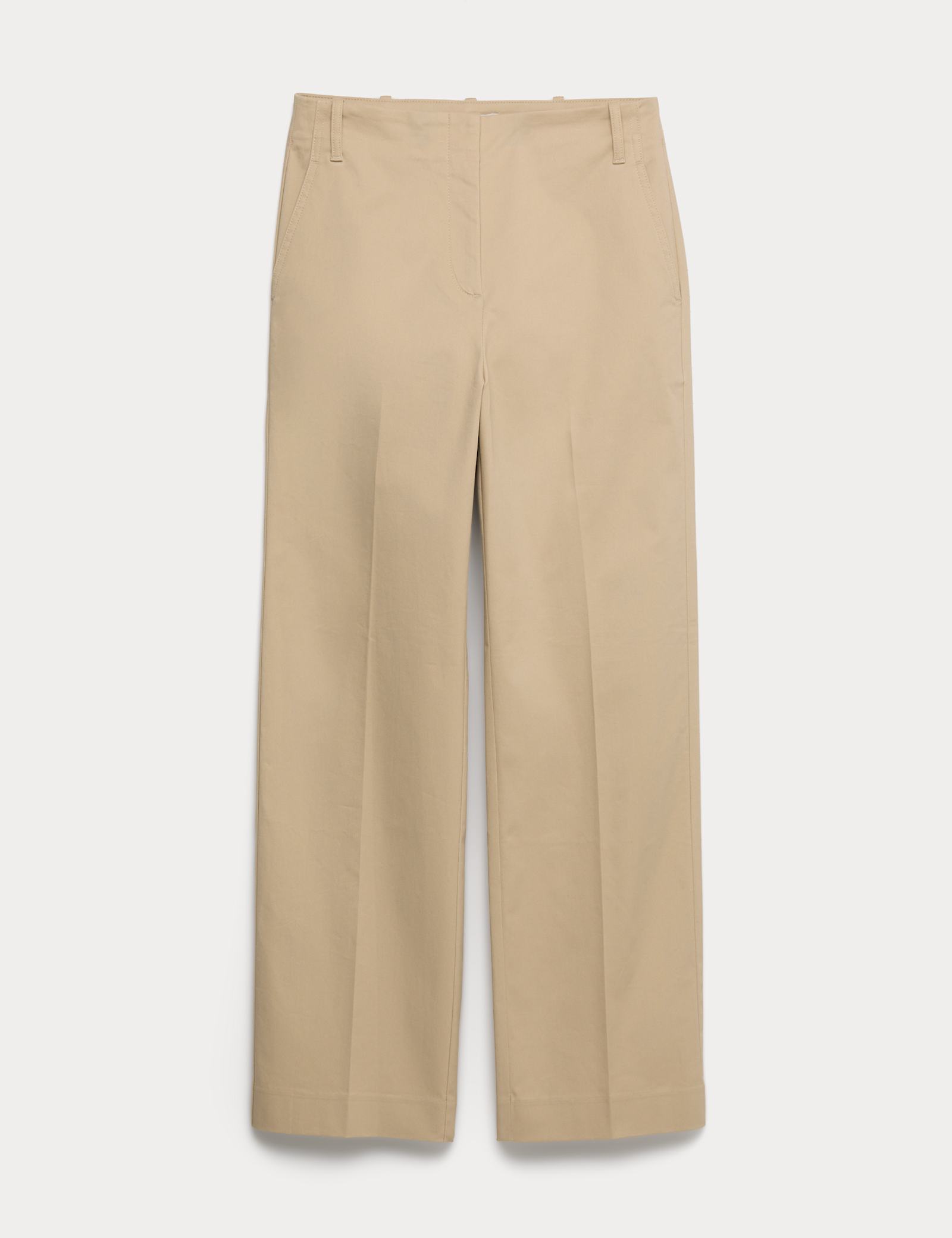 Cotton Rich Straight Leg Ankle Grazer Trousers - image 1