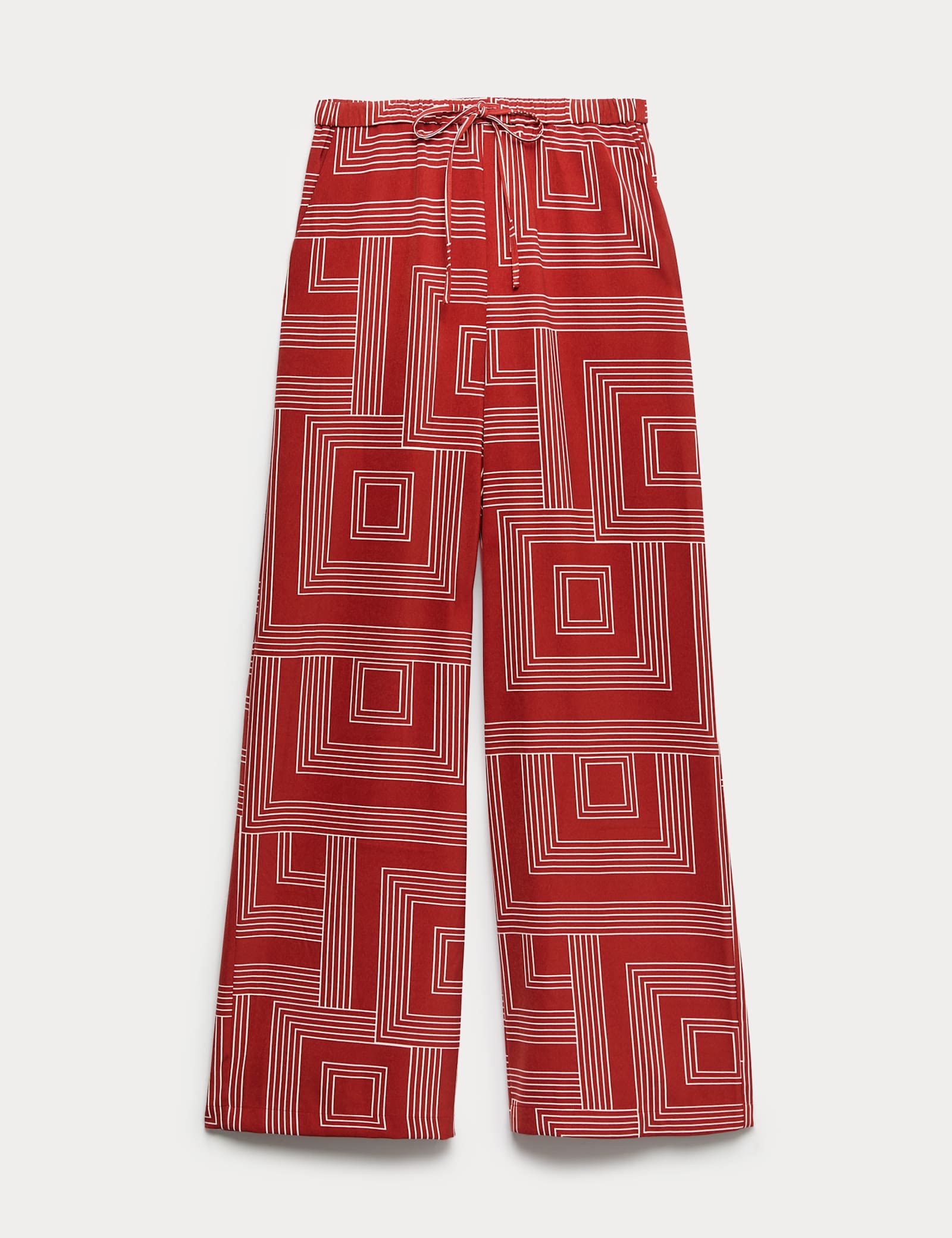 Satin Twill Printed Wide Leg Trousers - image 1