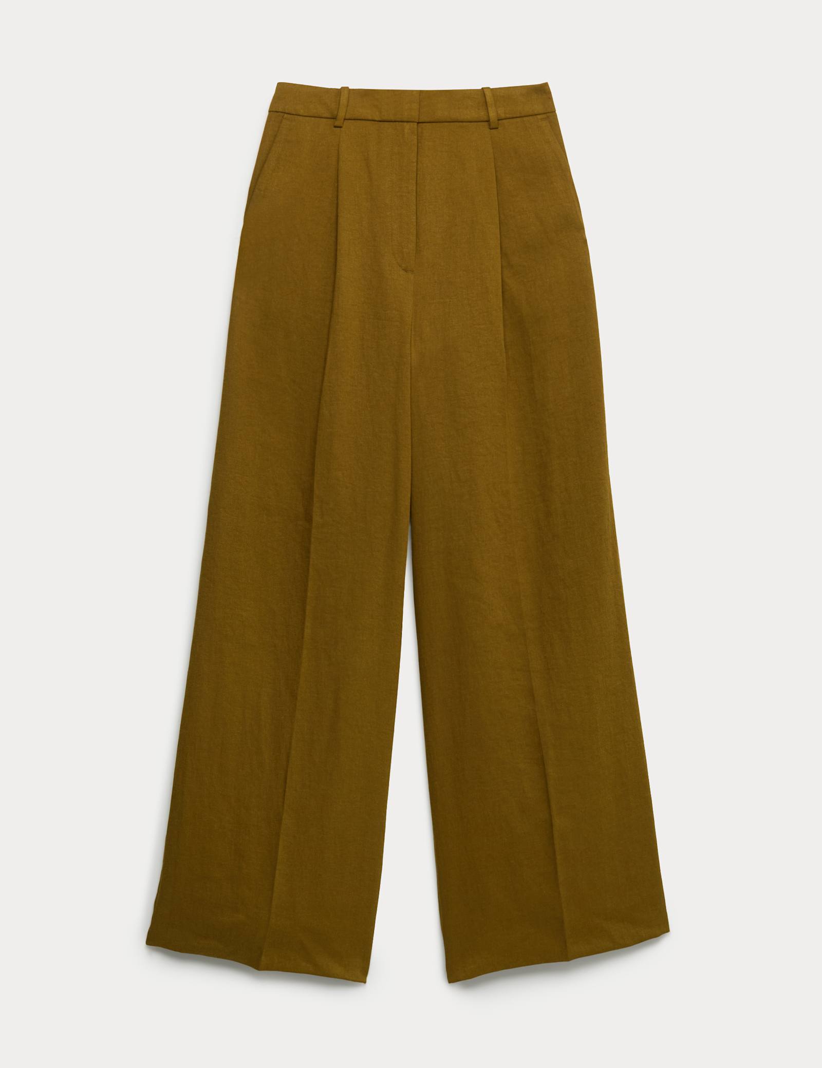 Relaxed Wide Leg Trousers With Linen - image 1