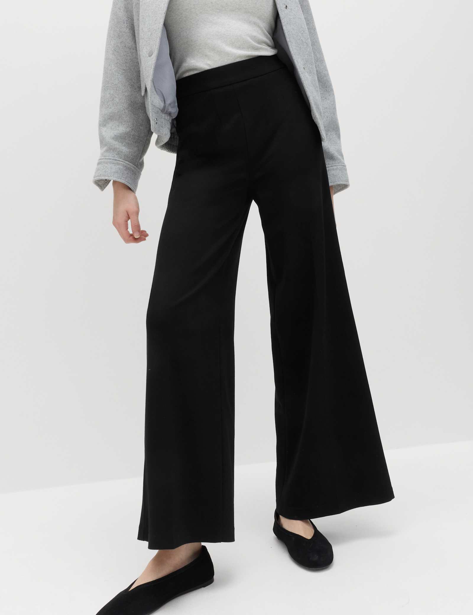 Jersey Wide Leg Trousers with Stretch - image 4