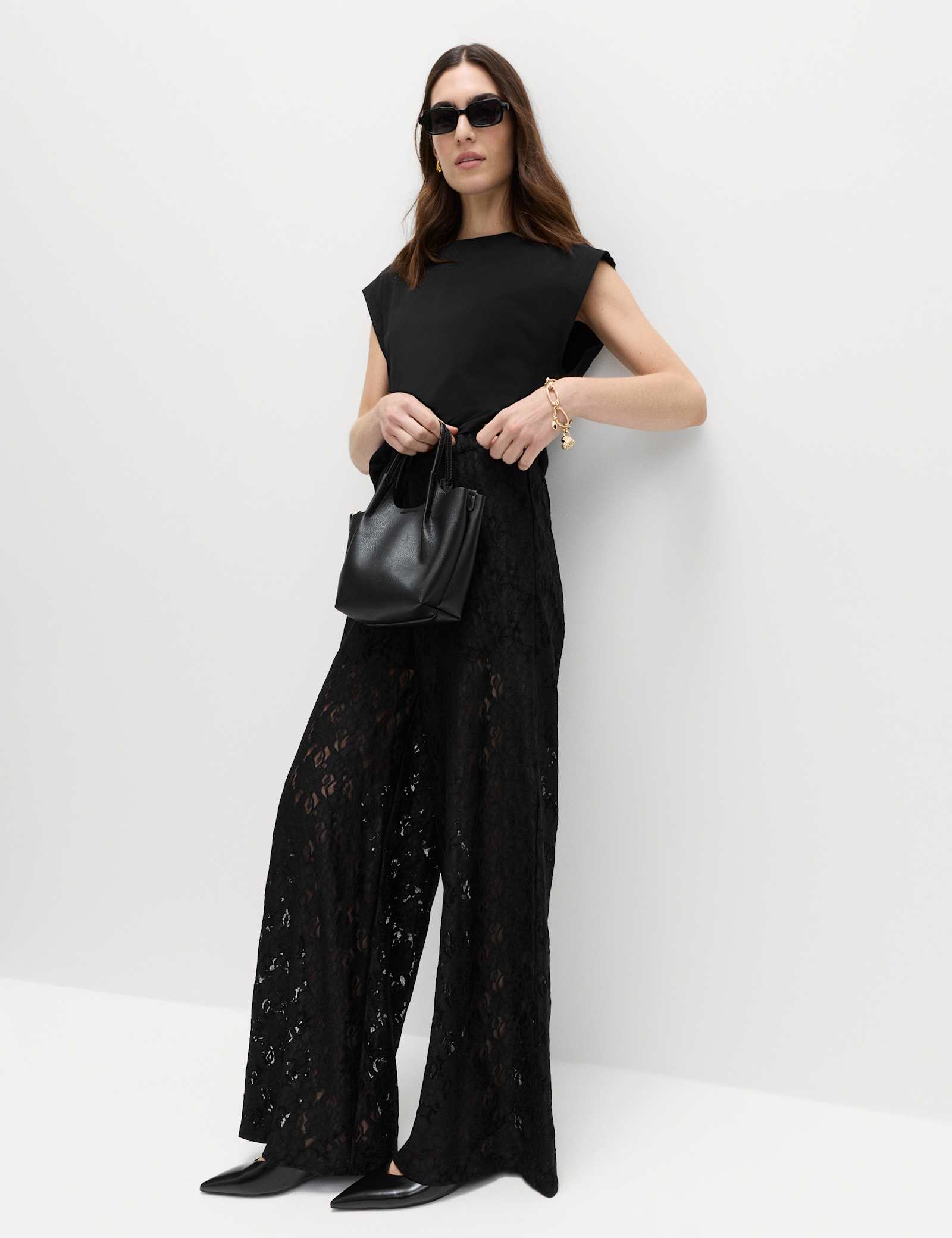 Lace Wide Leg Trousers - image 2