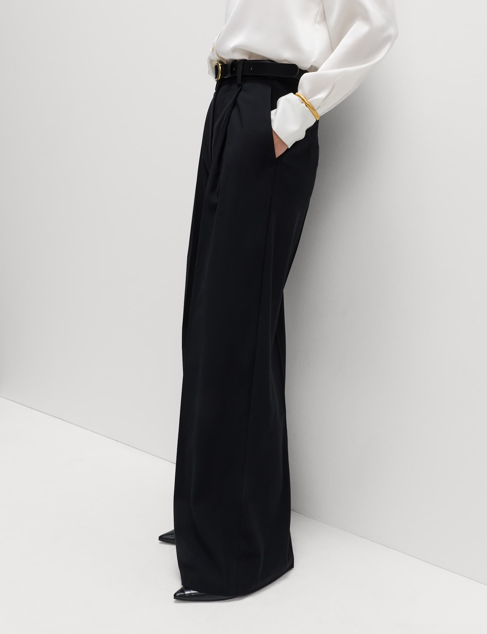 Pleated Wide Leg Trousers - image 3