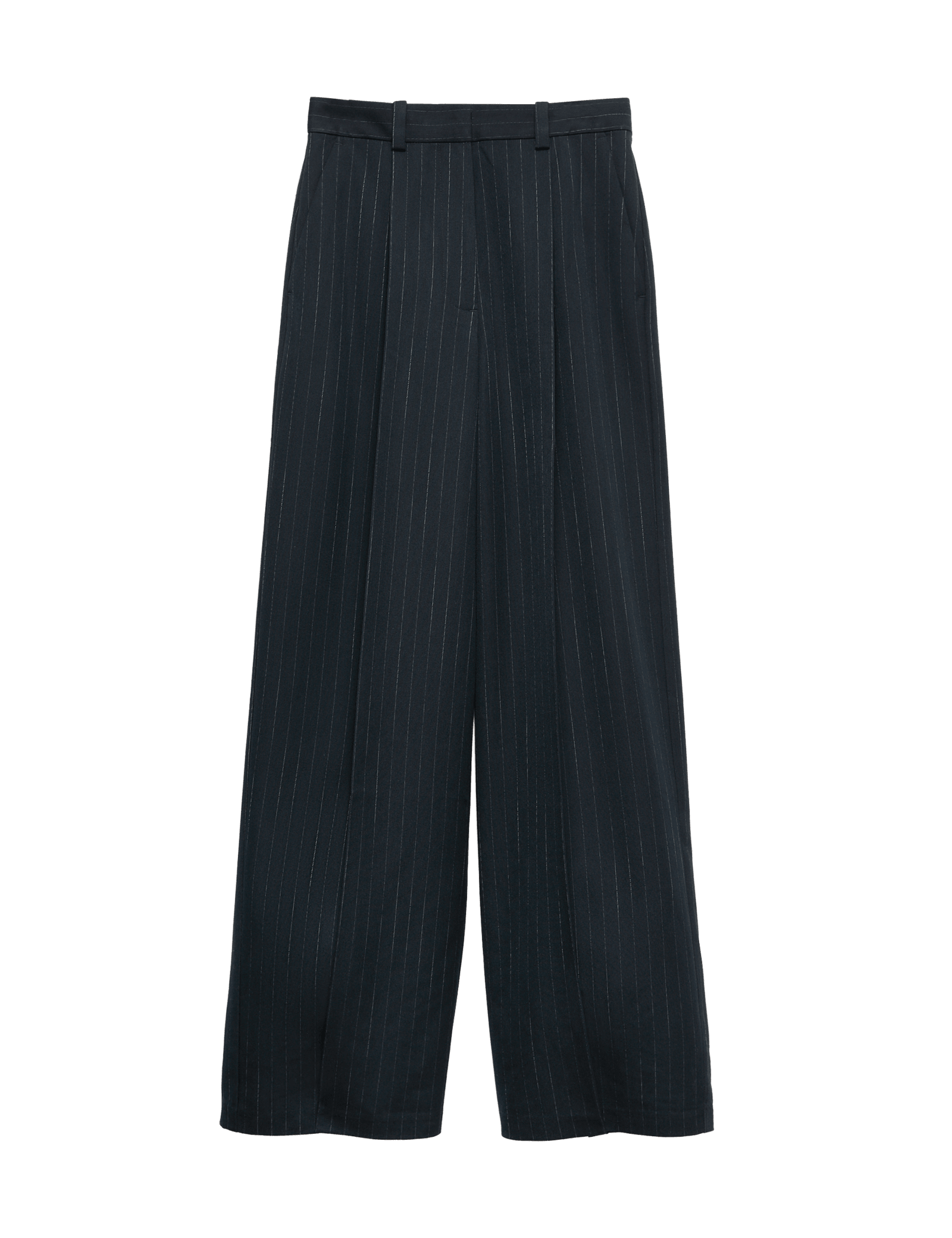 Pinstripe Single Pleat Wide Leg Trousers - image 3
