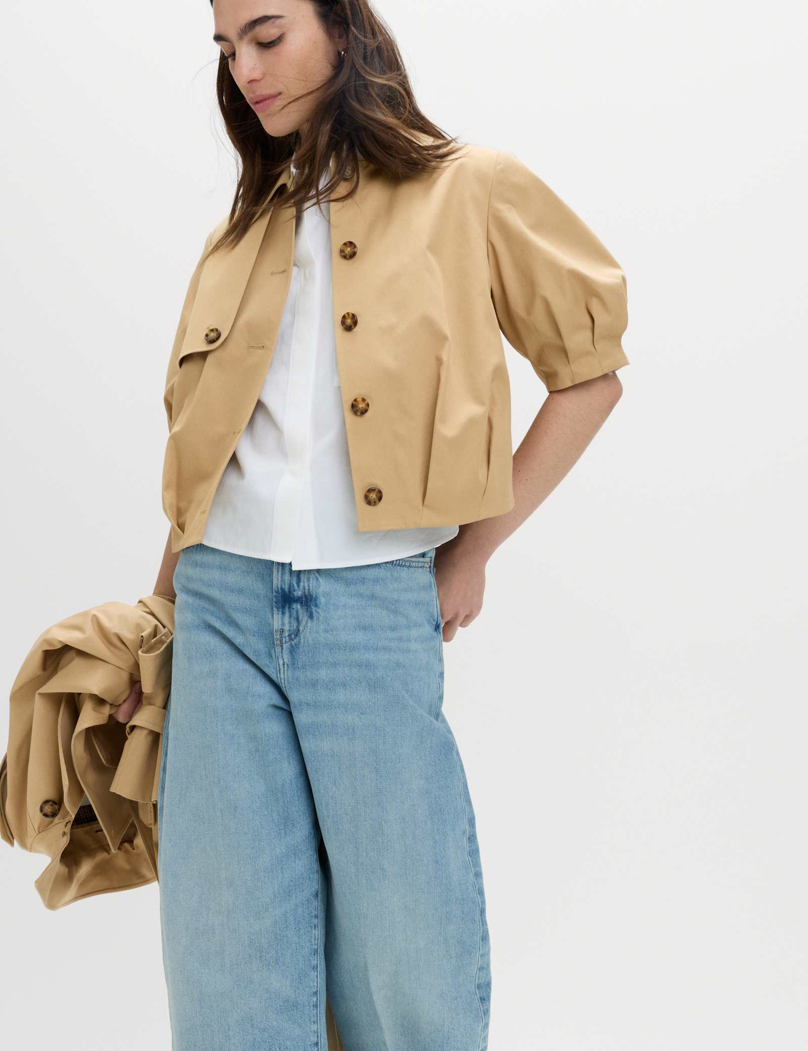 Pure Cotton Balloon Sleeve Jacket - image 2