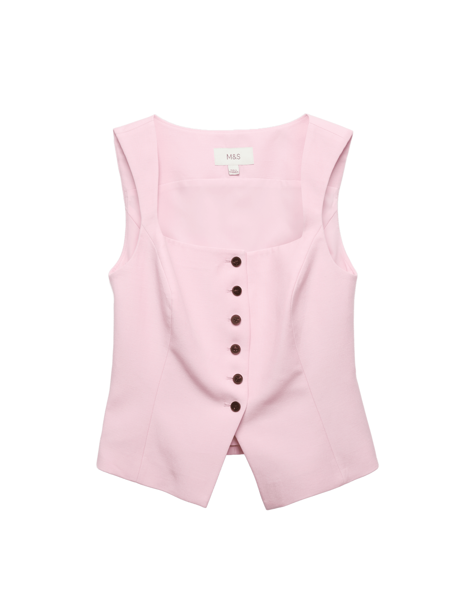 Tailored Strappy Cropped Waistcoat with Linen - image 3