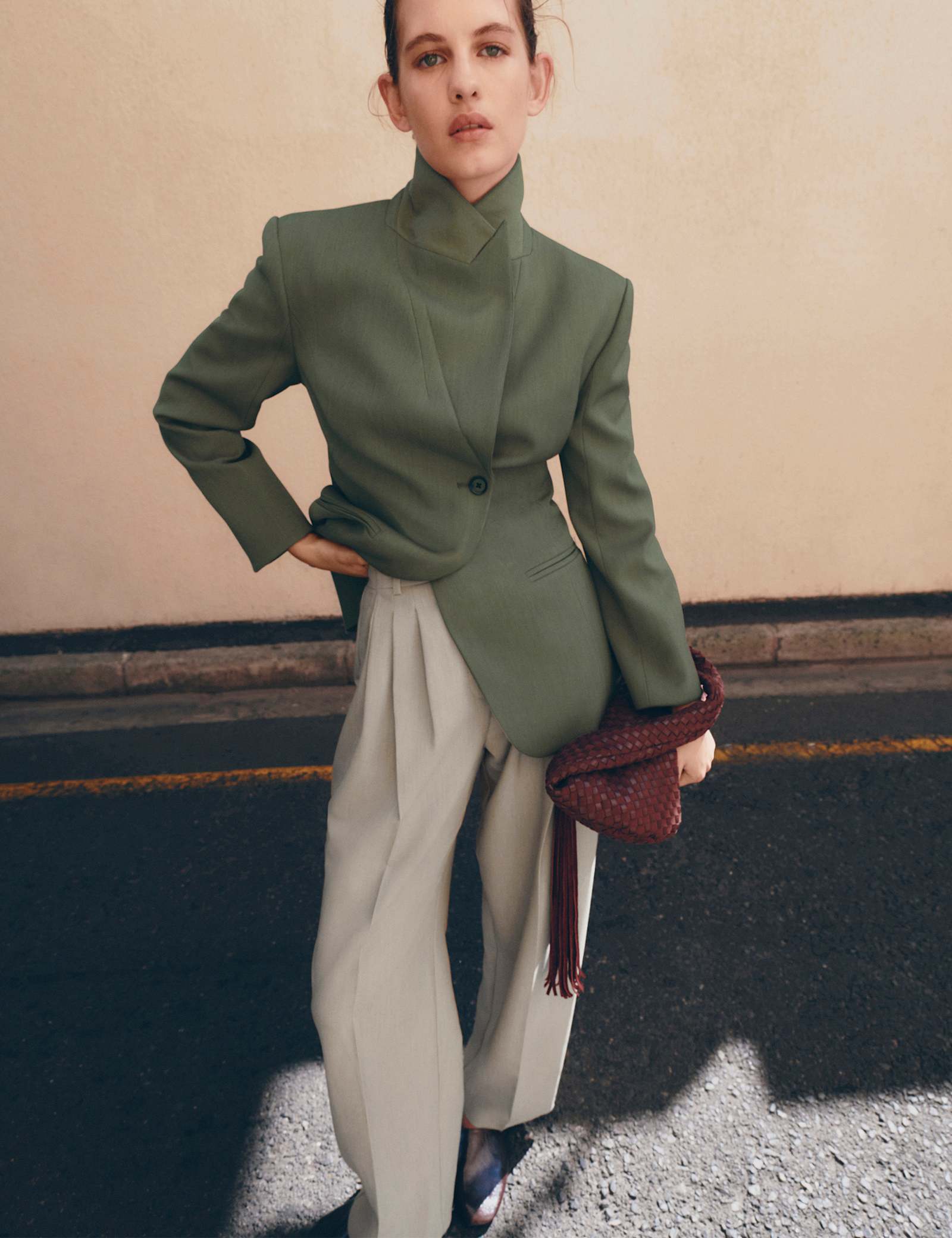 Waisted Asymmetric Longline Blazer - image 2