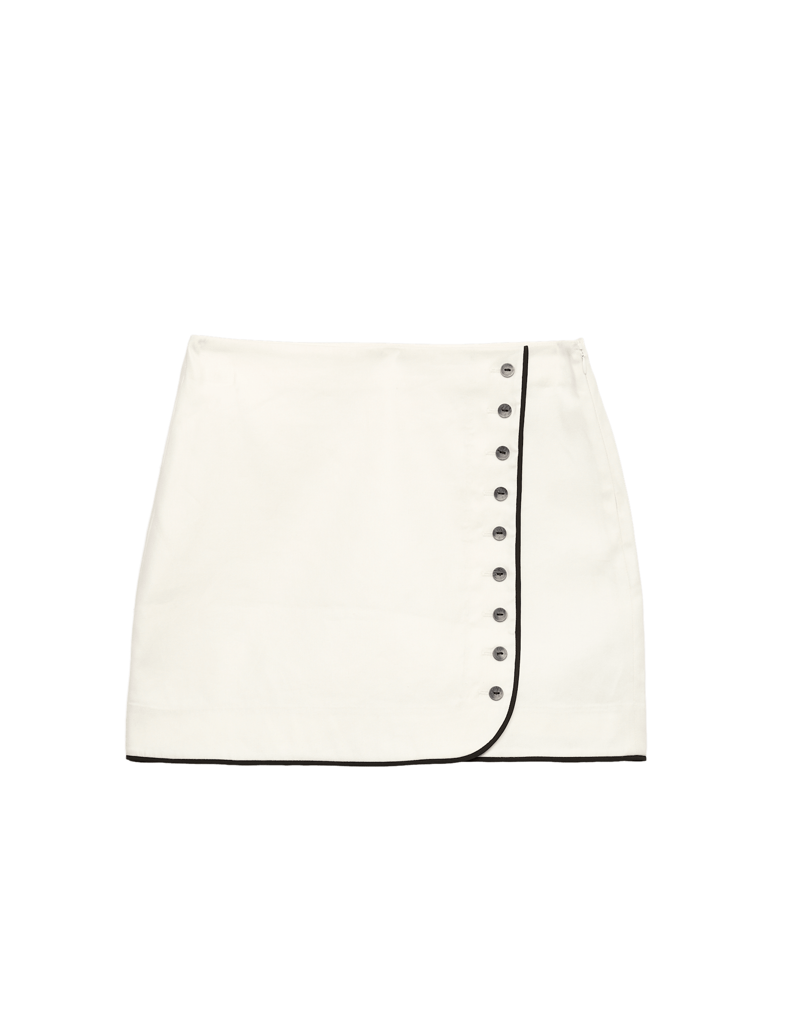 Linen Blend Contrast Piping Mini Skirt - image 3