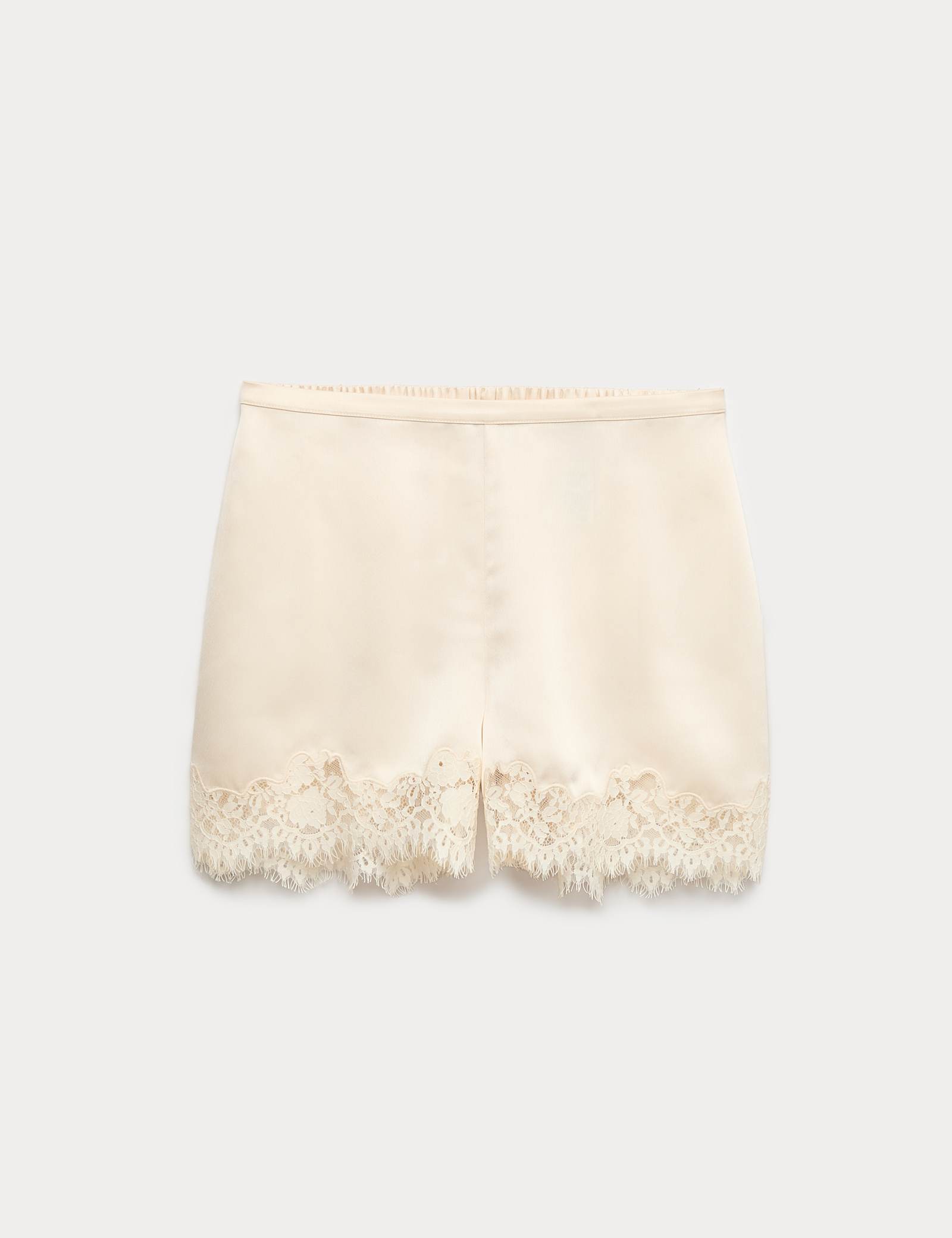 Satin Lace Trim Shorts - image 2