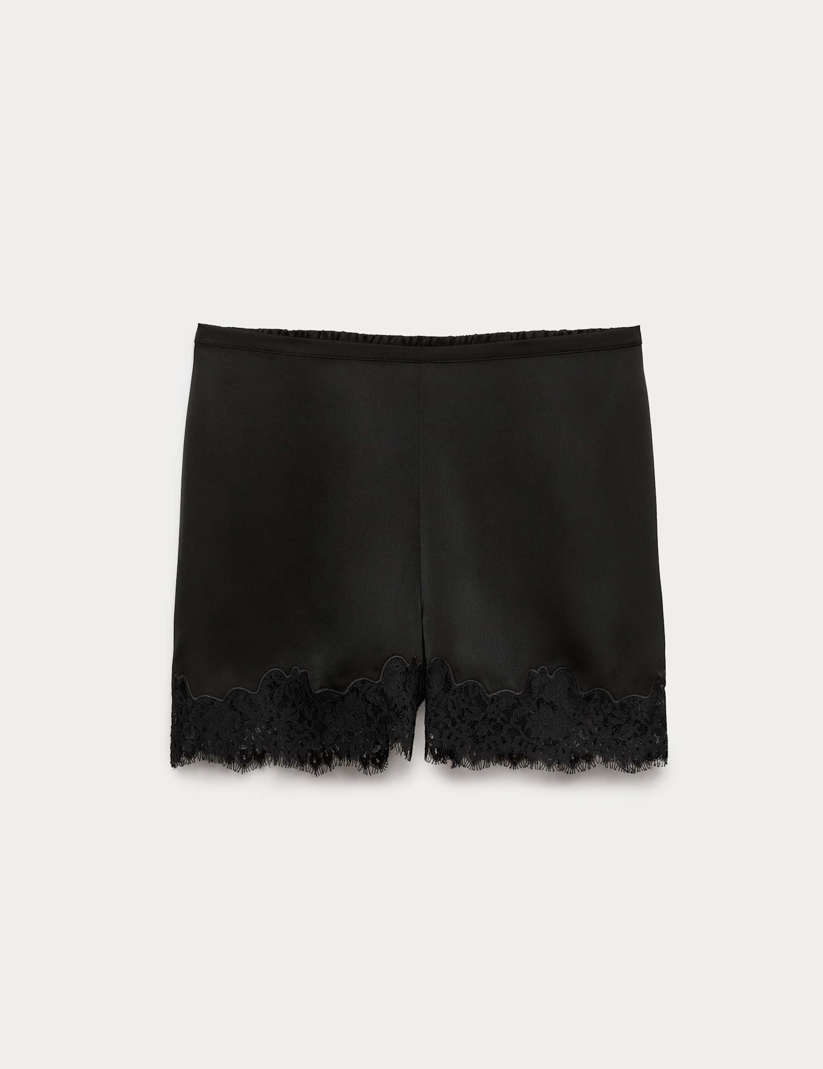 Satin Lace Trim Shorts - image 1