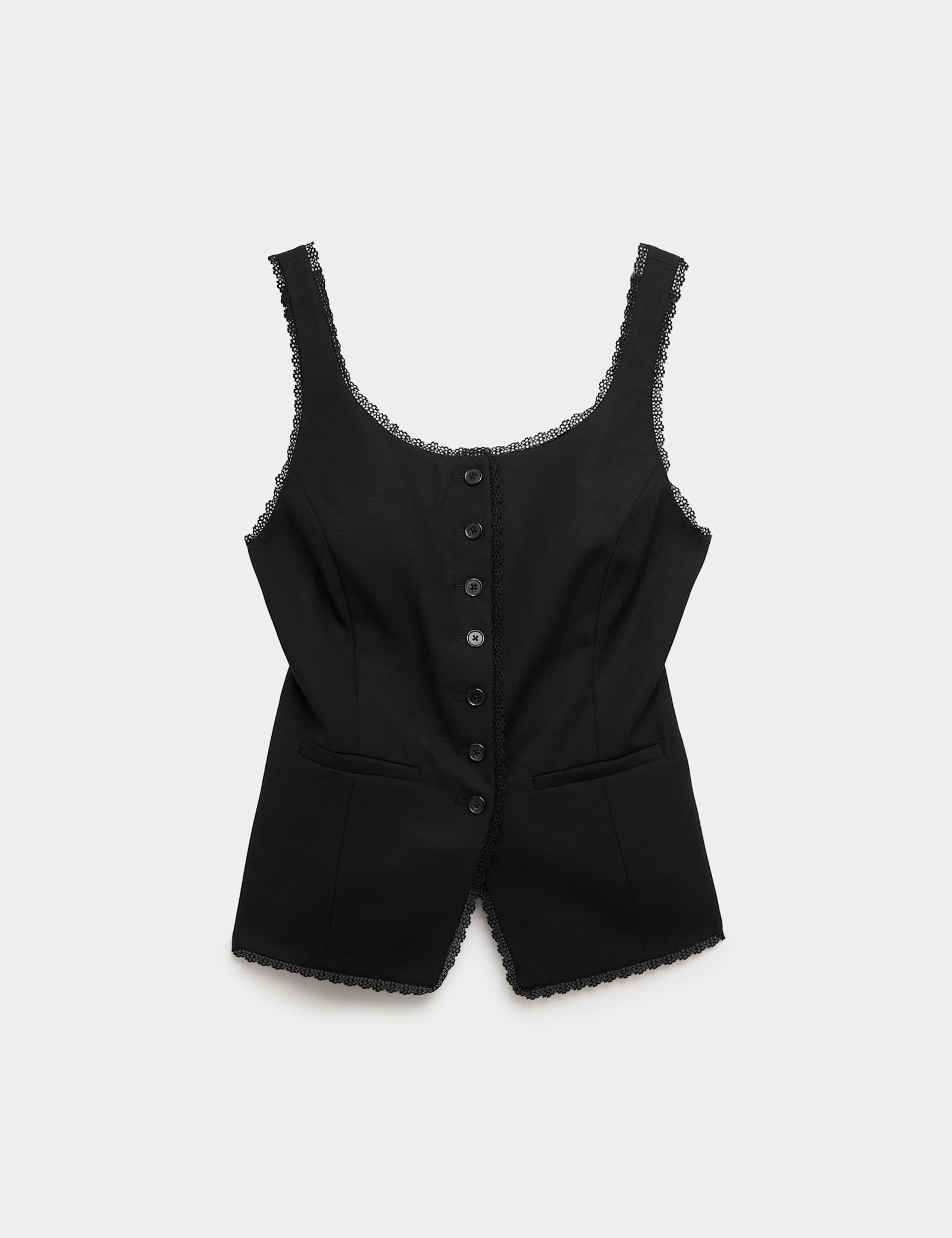 Lyocell Rich Lace Trim Waistcoat with Linen - image 1