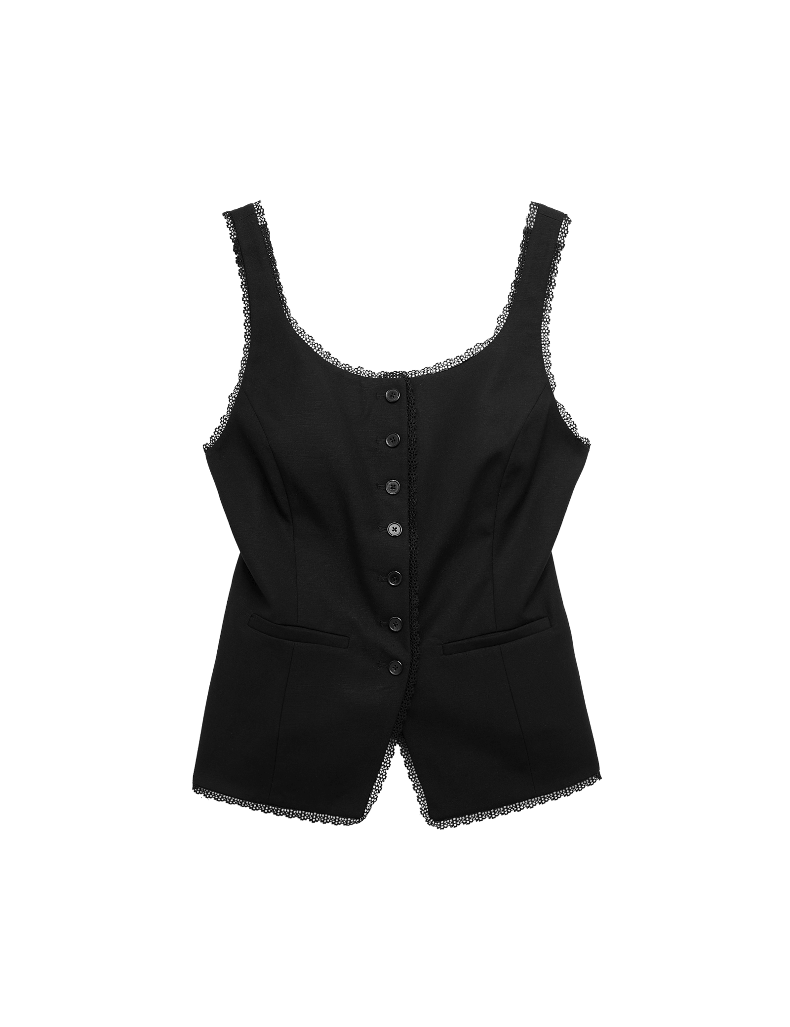 Lyocell Rich Lace Trim Waistcoat with Linen - image 3