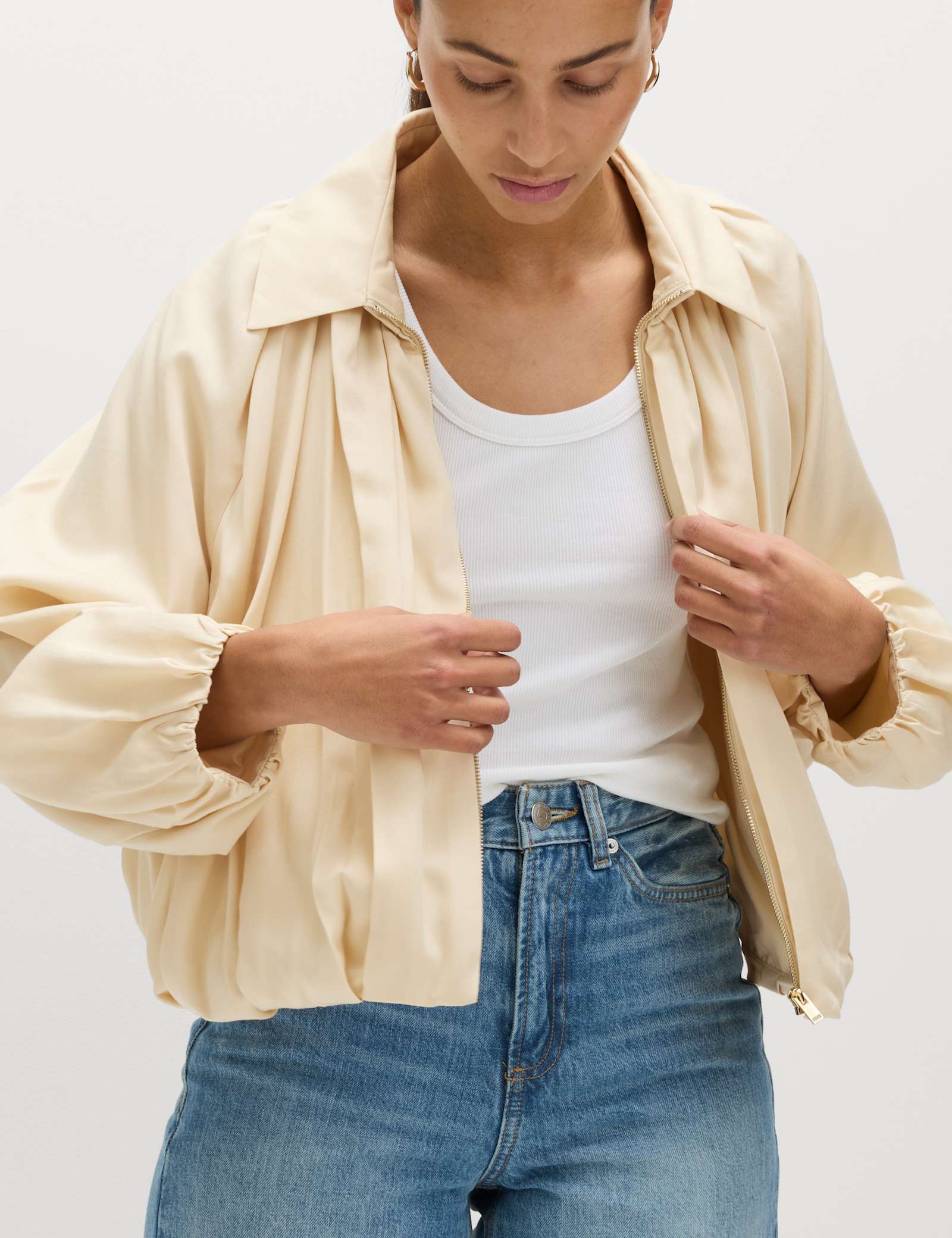 Pure Lycocell Pleated Bomber Jacket - image 4