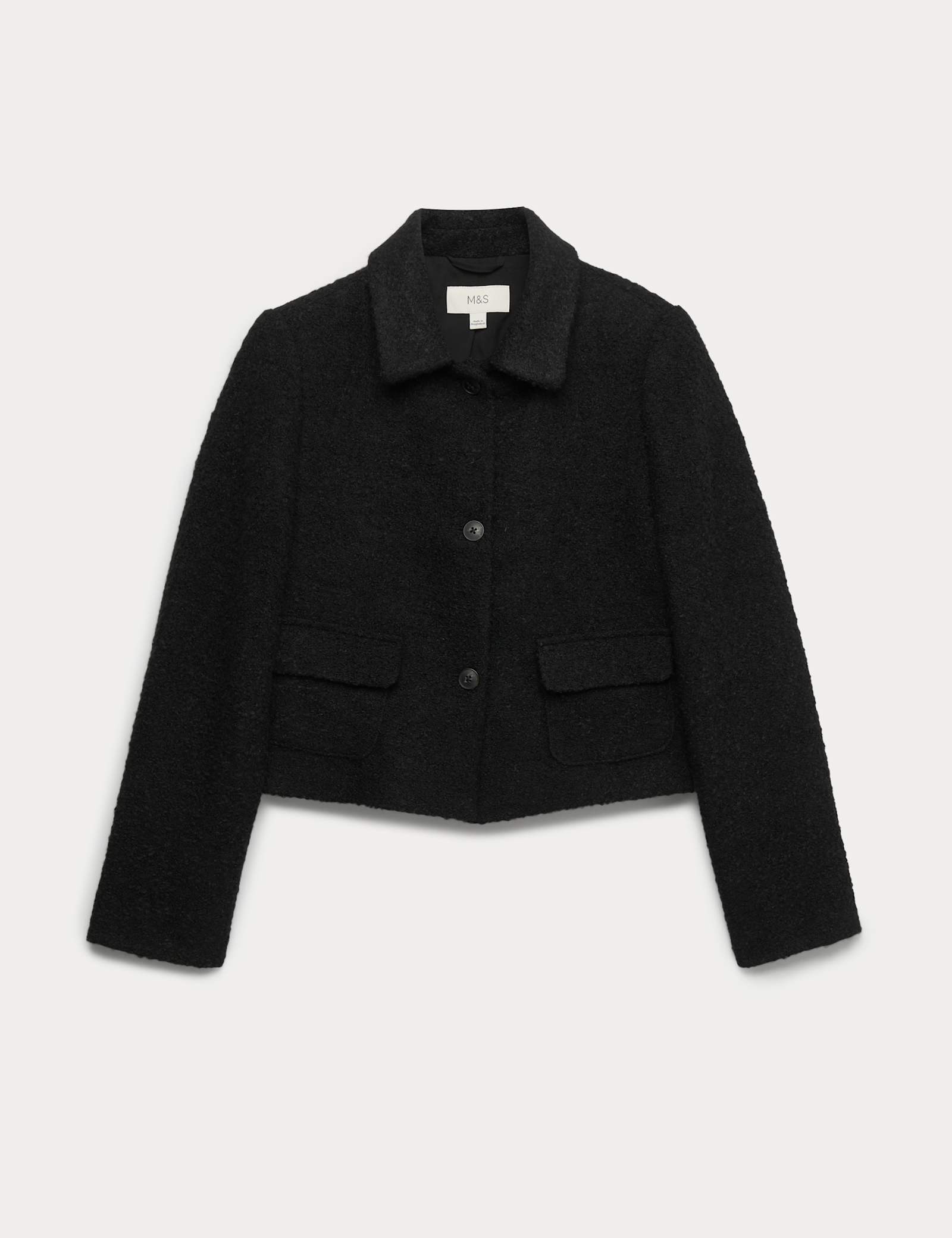 Tweed Textured Collared Jacket with Wool - image 1