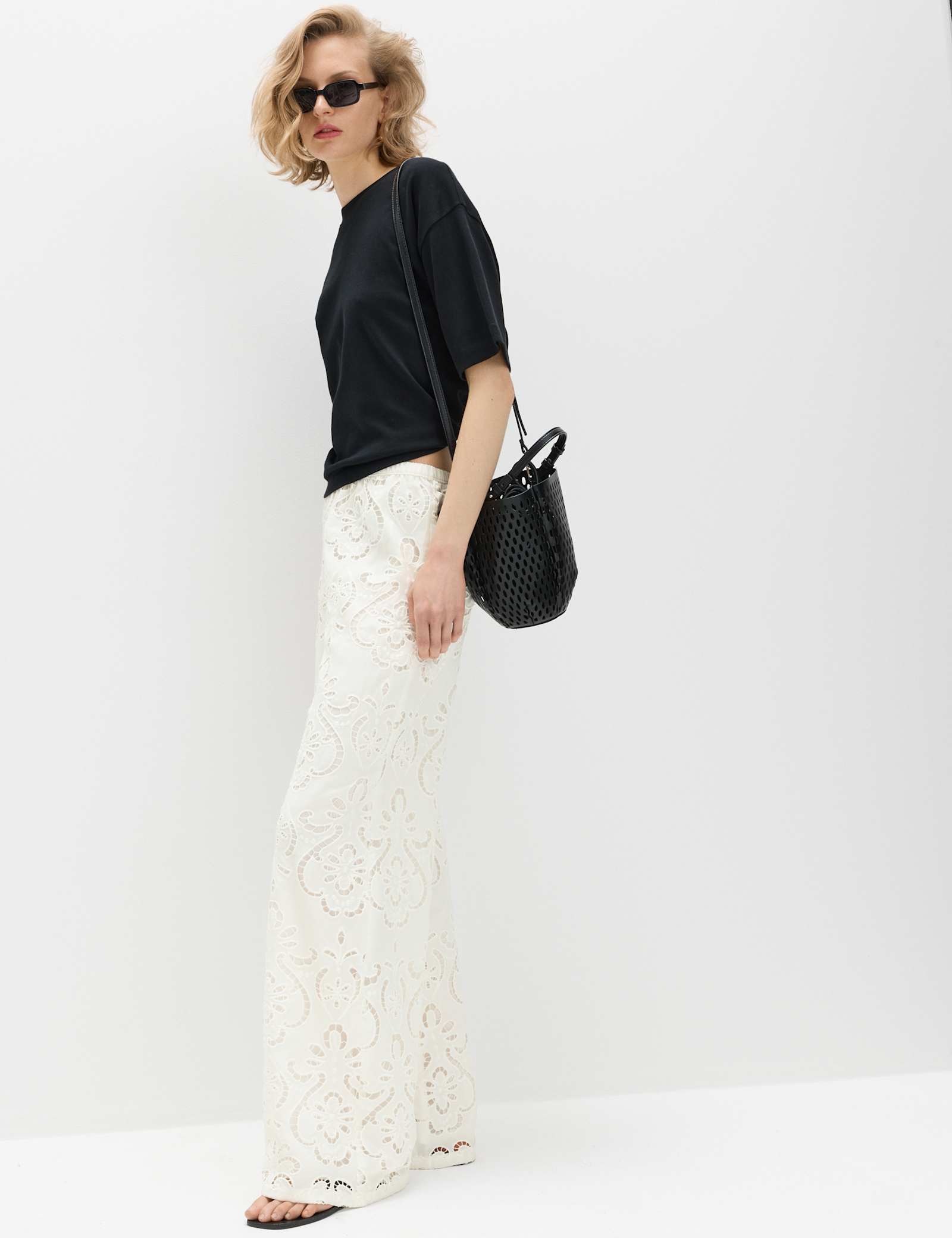 Cutwork Embroidered Straight Leg Trousers - image 4