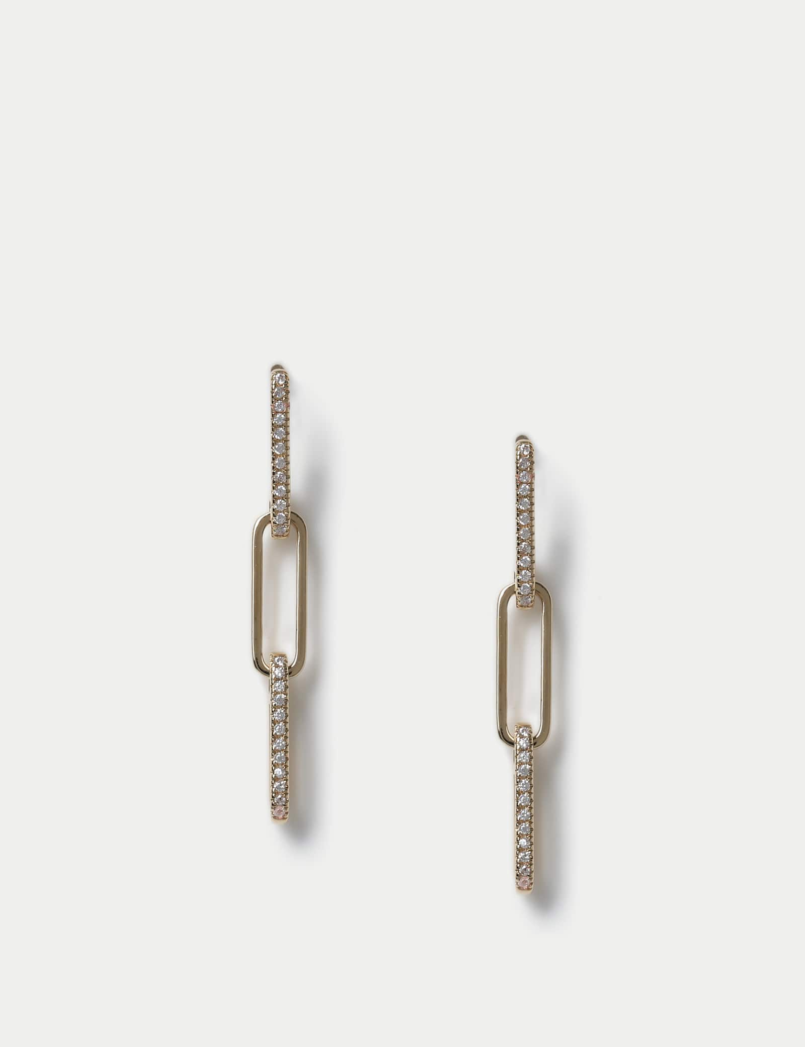 14ct Gold Plated Link Drop Earring - image 1