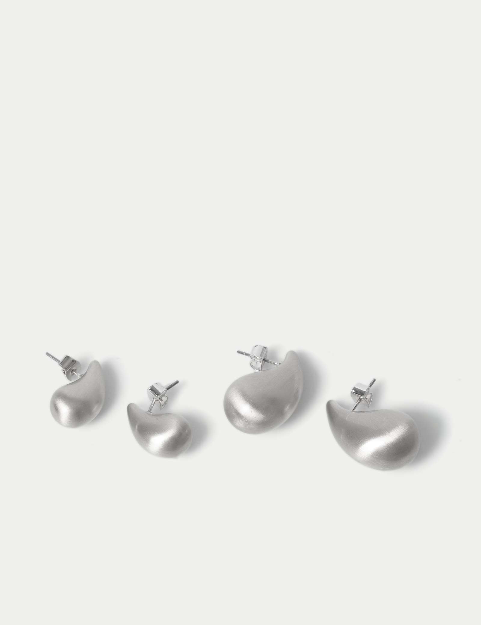 2pk Brushed Tear Drop Earrings - image 4