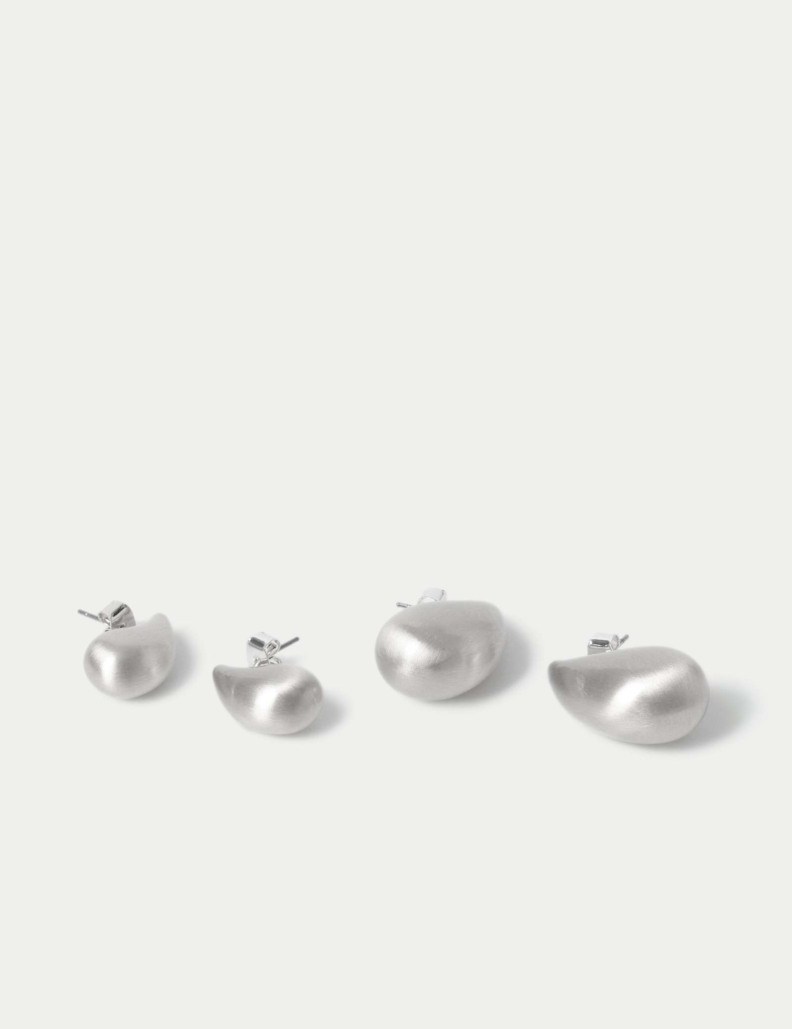 2pk Brushed Tear Drop Earrings - image 3