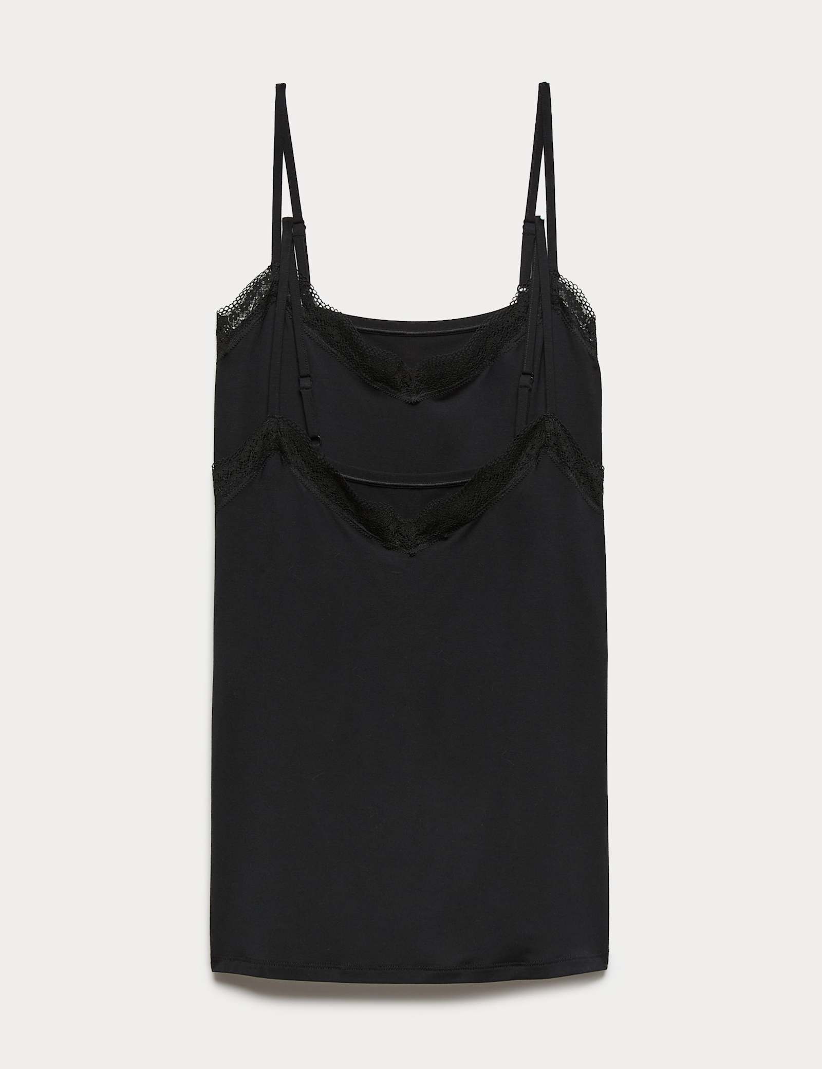 2 Pack Modal Rich Flexifit Lace Trim Vests - image 5