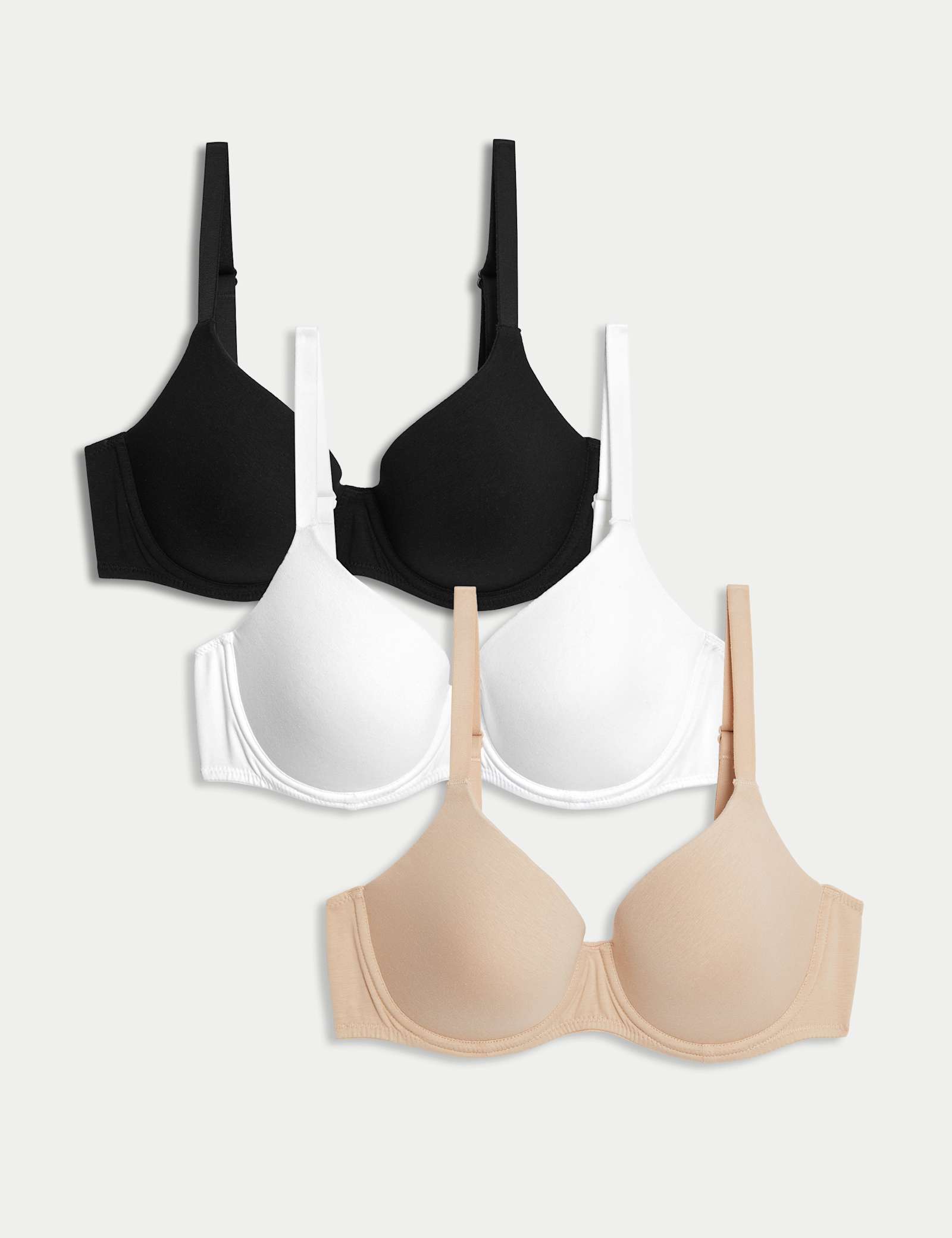 3pk Wired Full Cup T-Shirt Bras A-E - image 4