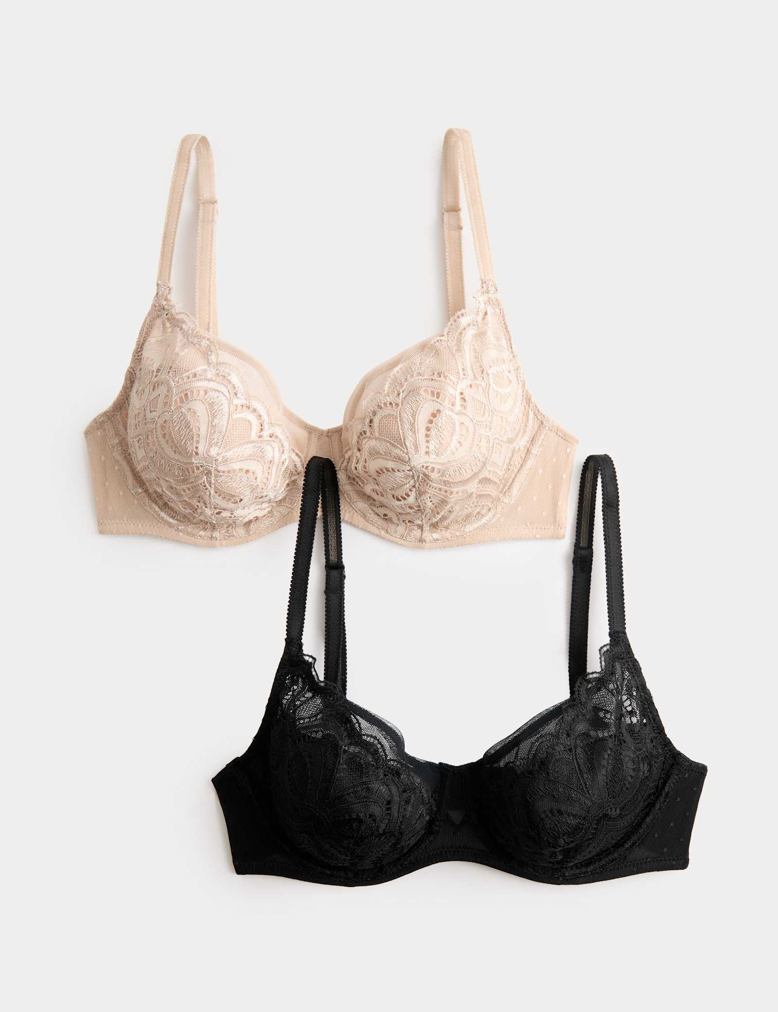 2 Pack Amelia Natural Lift Lace Wired Bras (A-E) - image 3