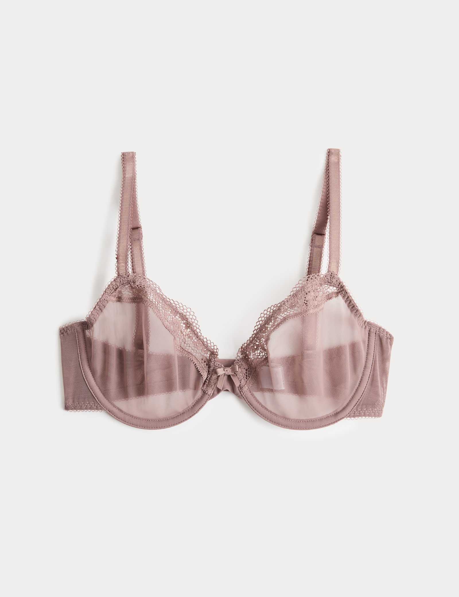 Jasmine Lace Sheer Wired Demi Cup Bra (A-E) - image 1