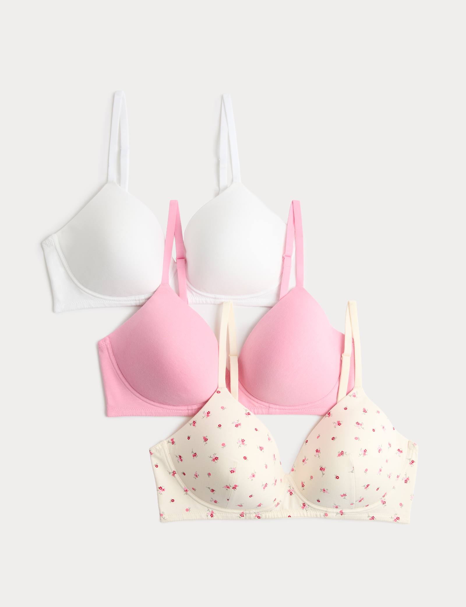 3pk Cotton Non Wired Full Cup T-Shirt Bra A-E - image 4