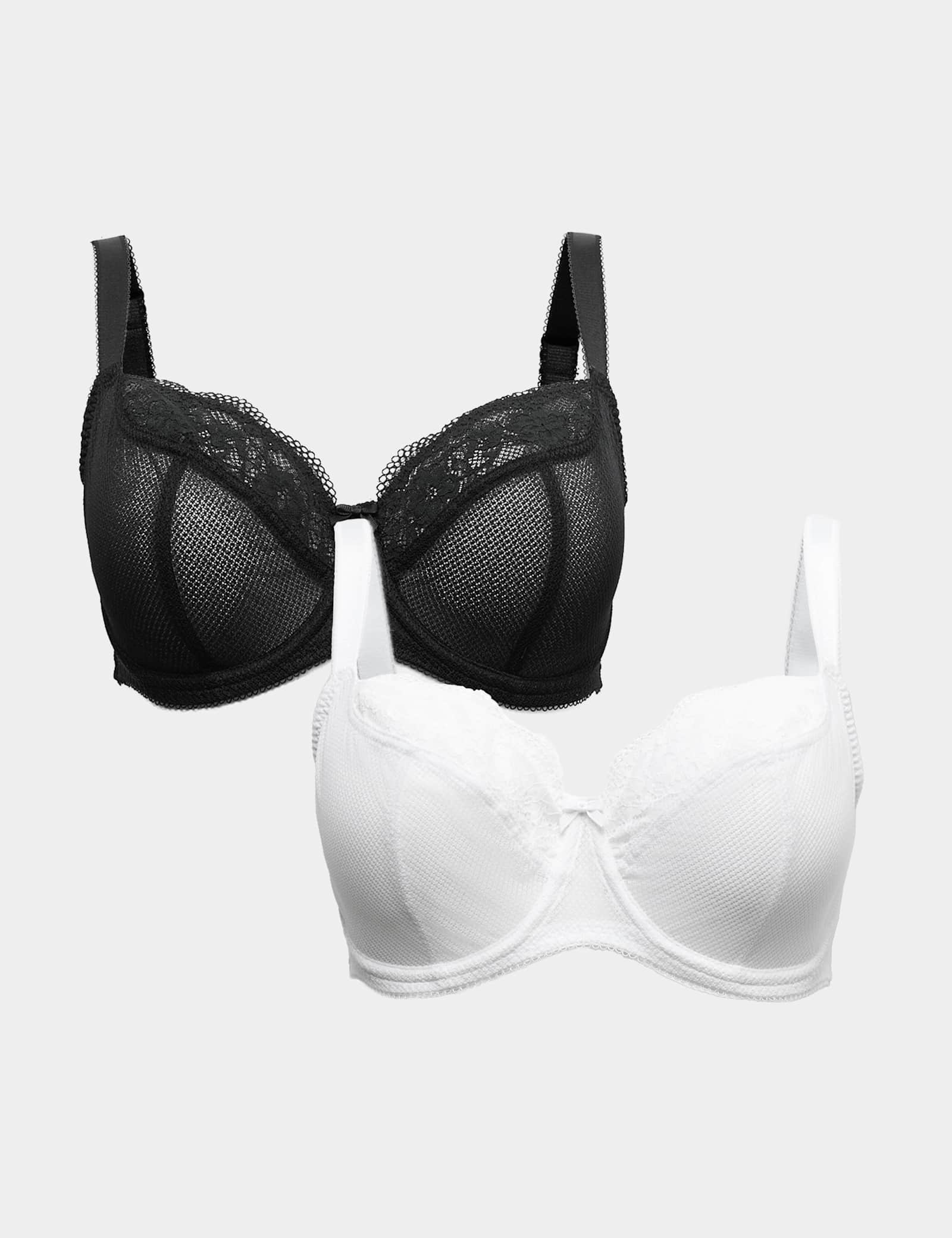 2 Pack Jasmine Lace Wired Balcony Bras (F+) - image 4