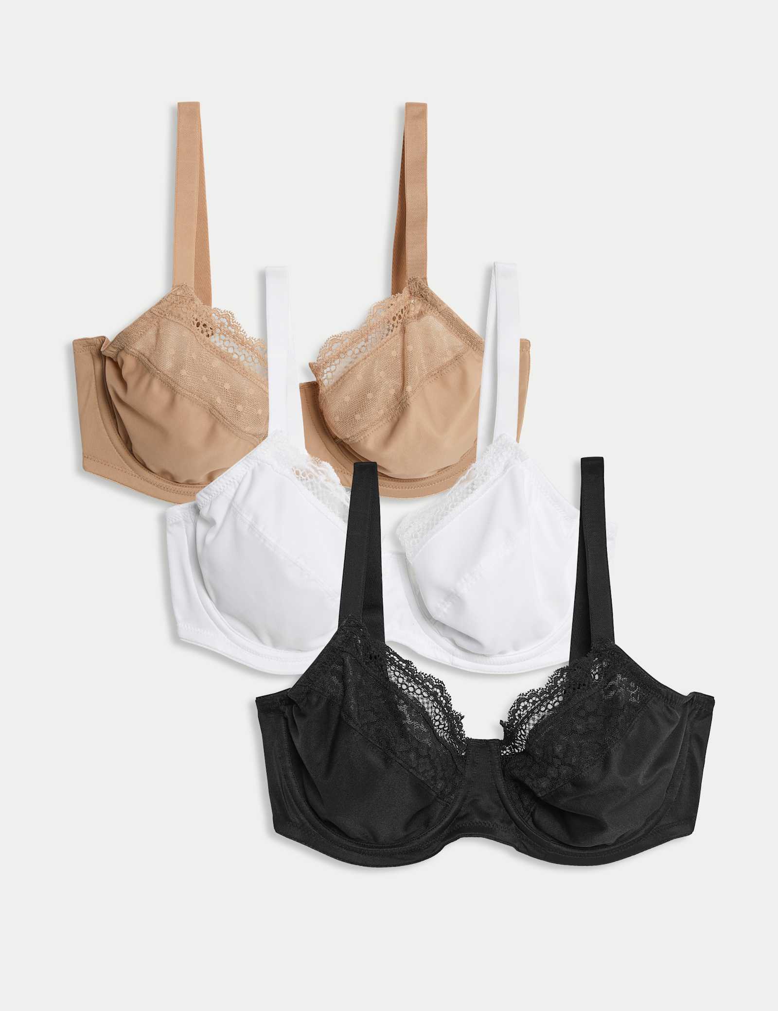 3pk Wired Full Cup Minimiser Bras C-H - image 3