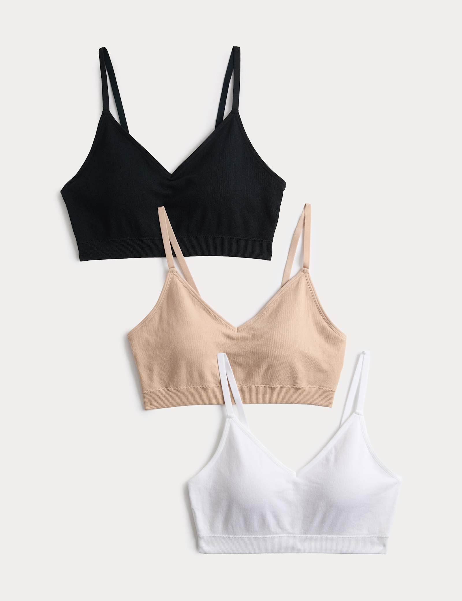 3pk Seamless Non Wired Bralettes - image 5