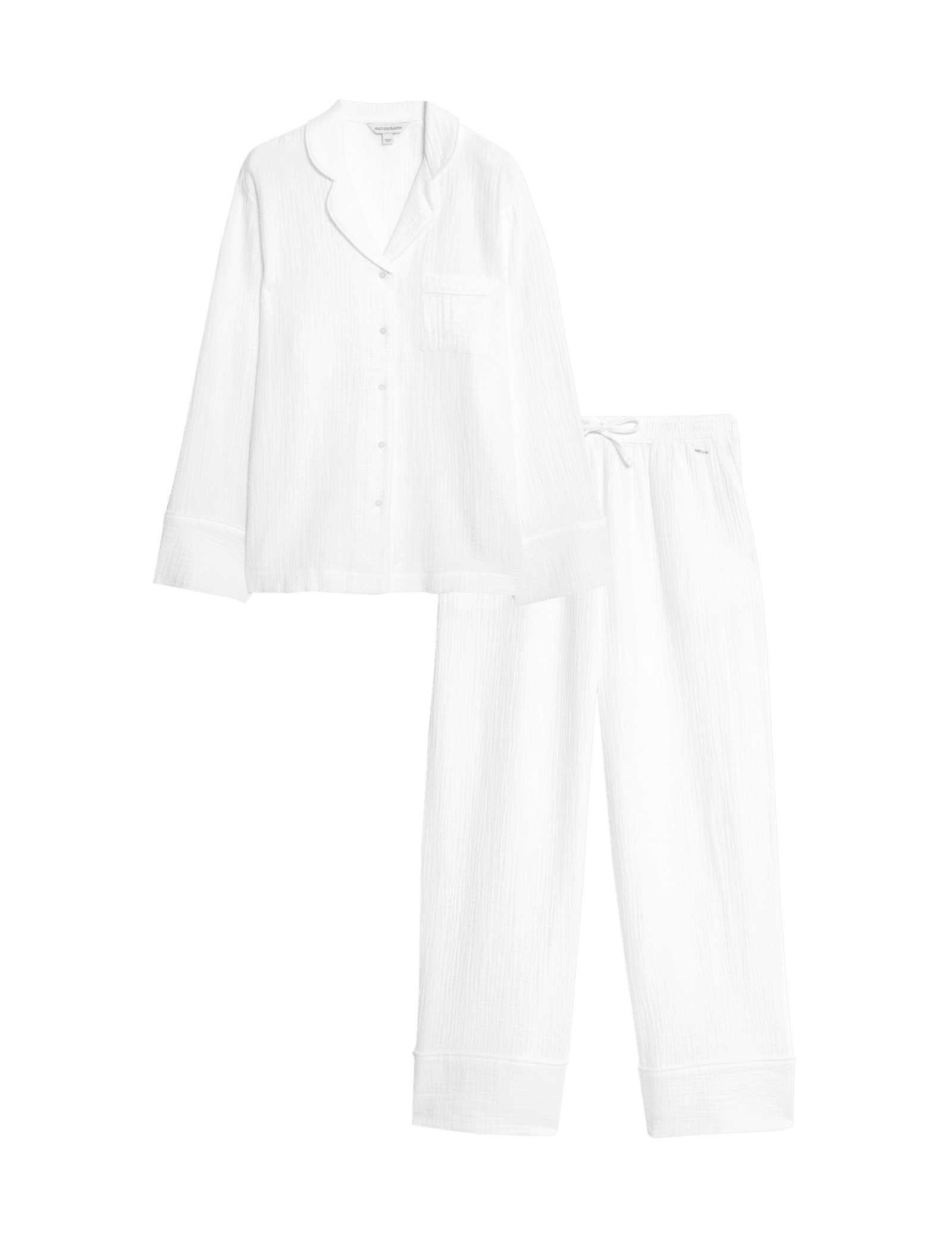 Pure Cotton Muslin Revere Pyjama Set - image 3