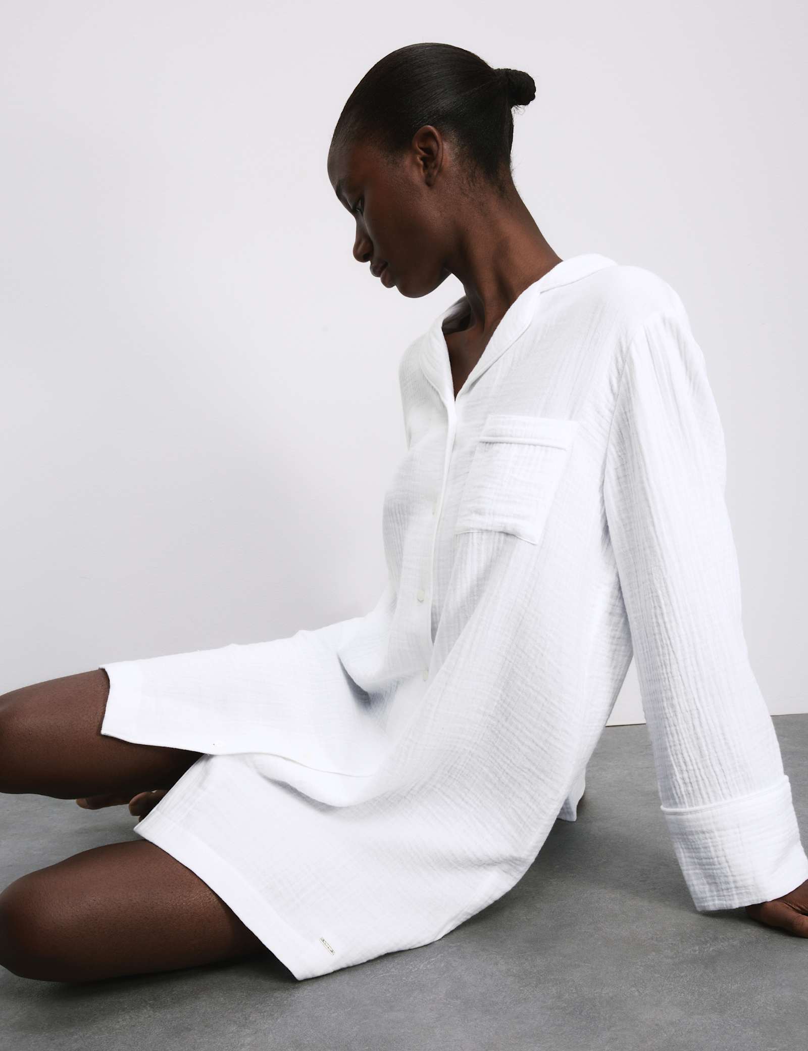 Pure Cotton Textured Muslin Nightshirt - image 2