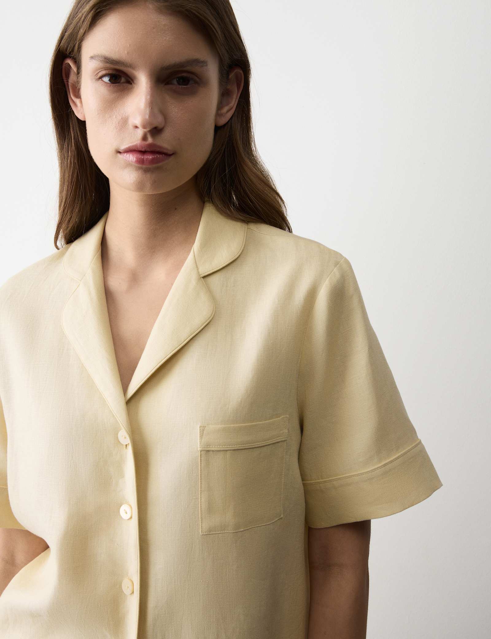 Pure Linen Revere Shortie Pyjama Set - image 5