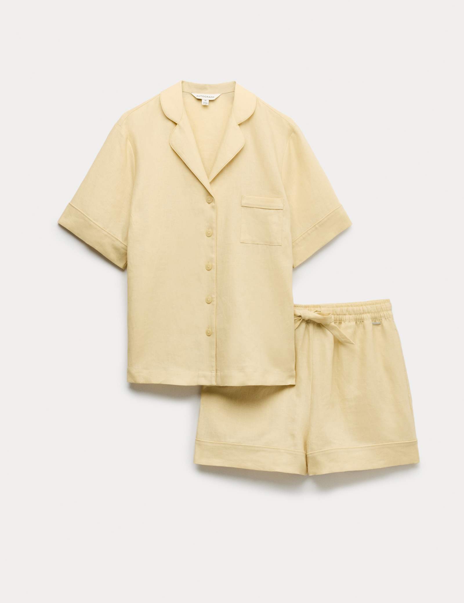 Pure Linen Revere Shortie Pyjama Set - image 1