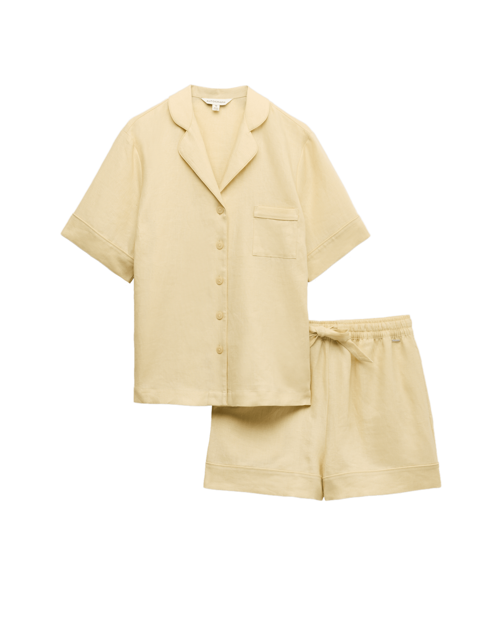 Pure Linen Revere Shortie Pyjama Set - image 3