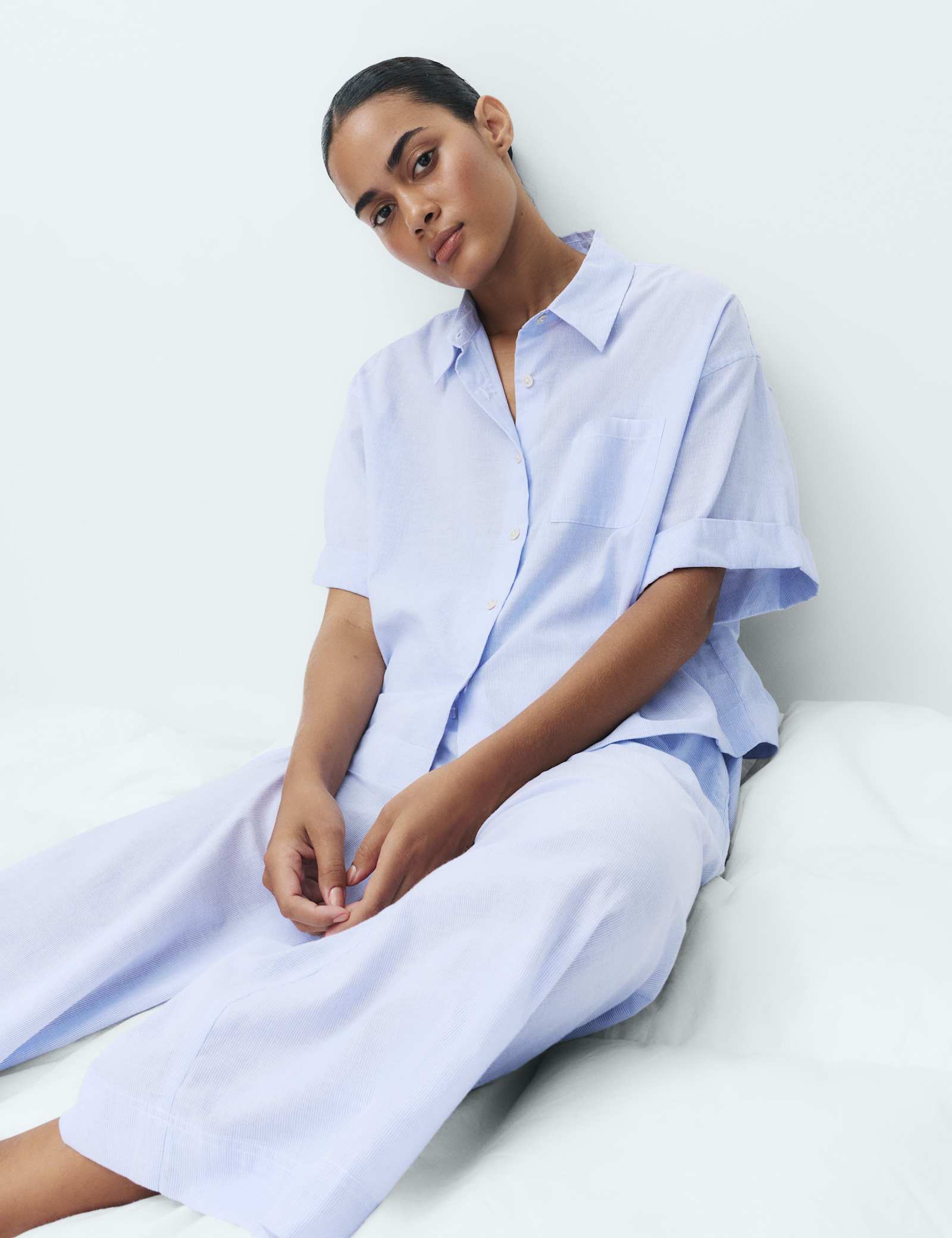 Pure Cotton Striped Cropped Pyjama Bottoms - image 5