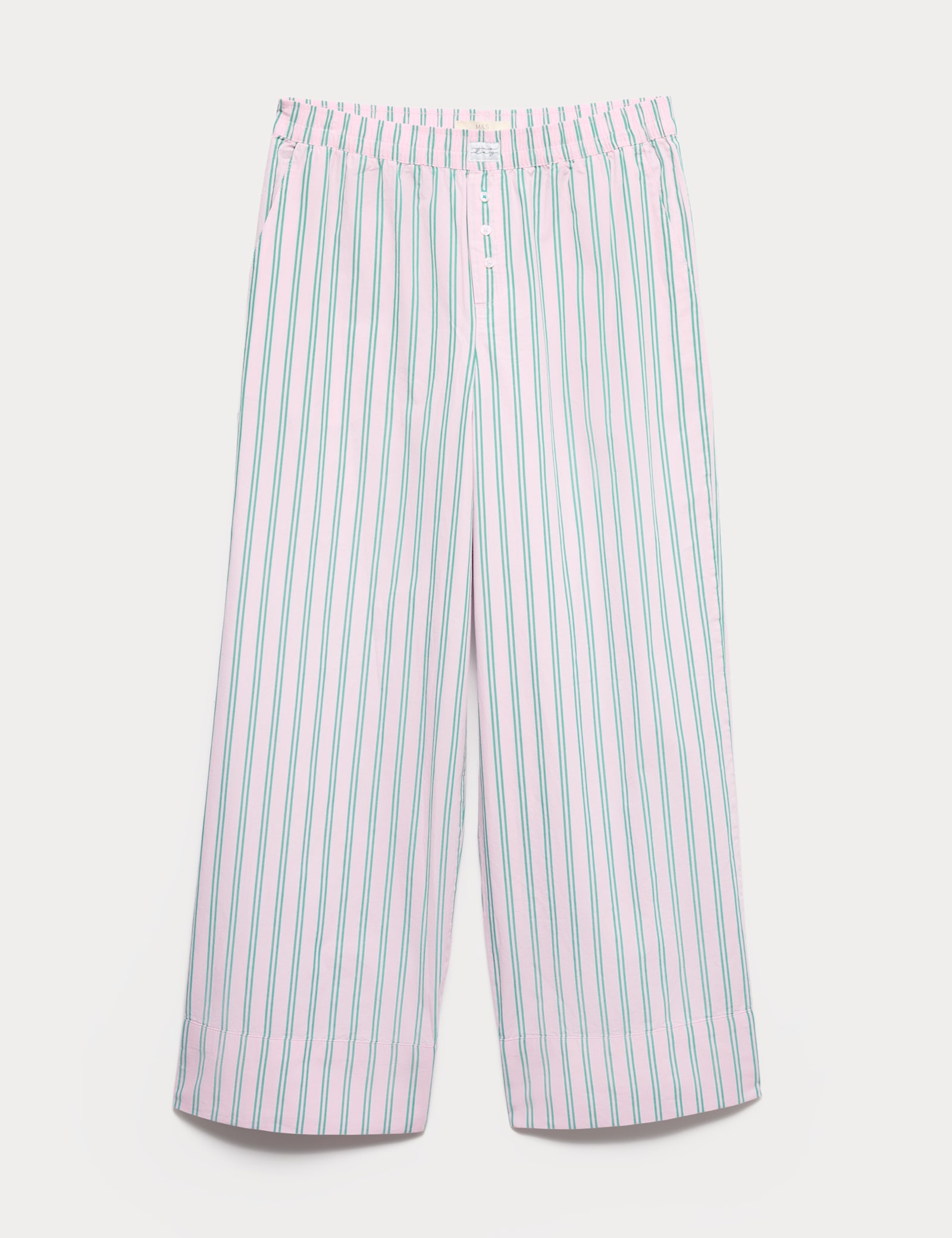 Poplin Striped Wide Leg Pyjama Bottoms - image 1