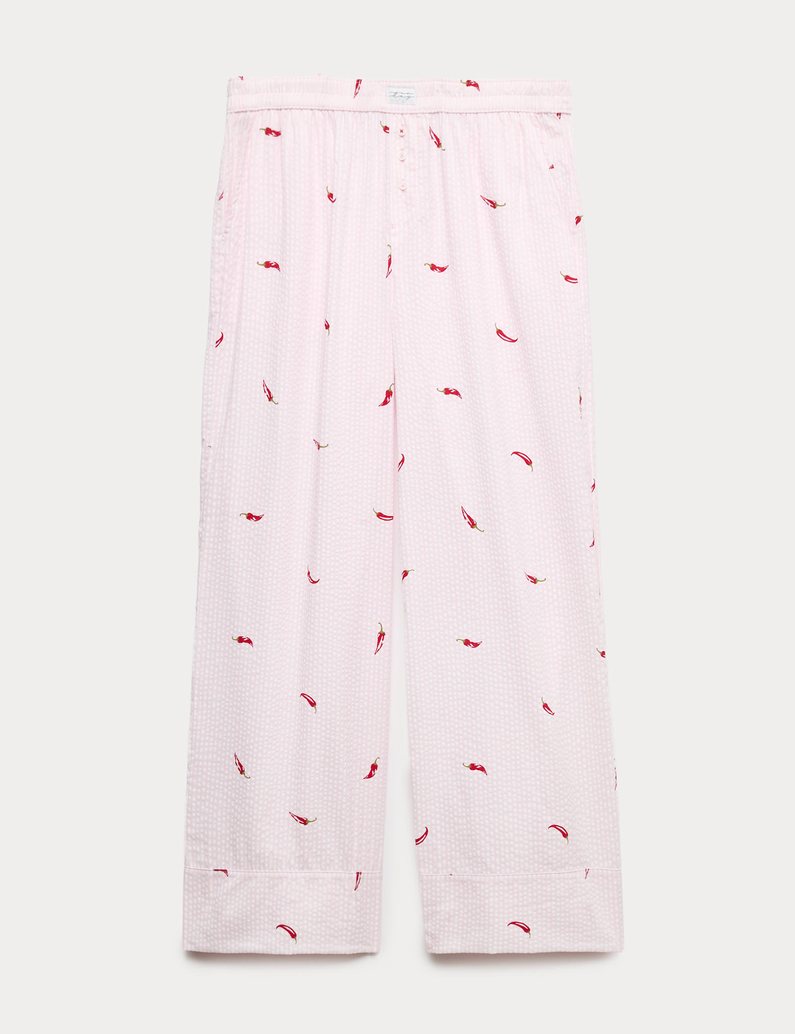 Cotton Modal Seersucker Chilli Pyjama Bottoms - image 1