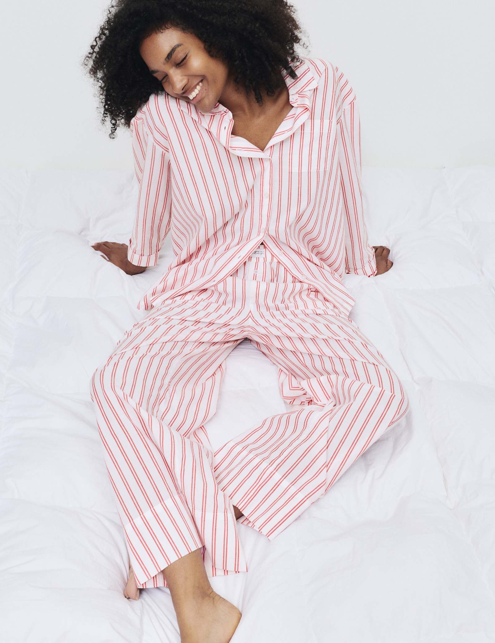 Pure Cotton Striped Wide Leg Pyjama Bottoms - image 5