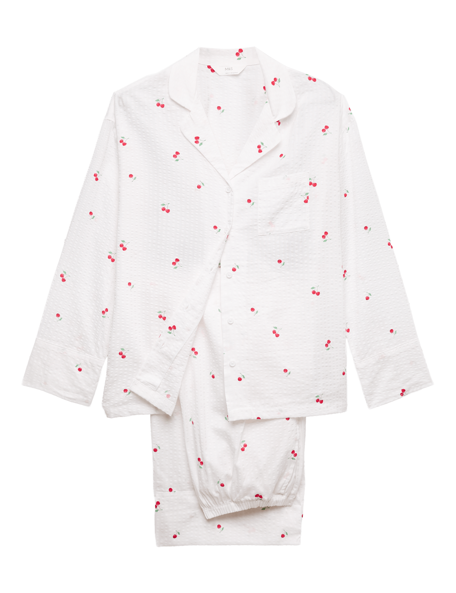 Cotton Rich Seersucker Printed Pyjama Set - image 3