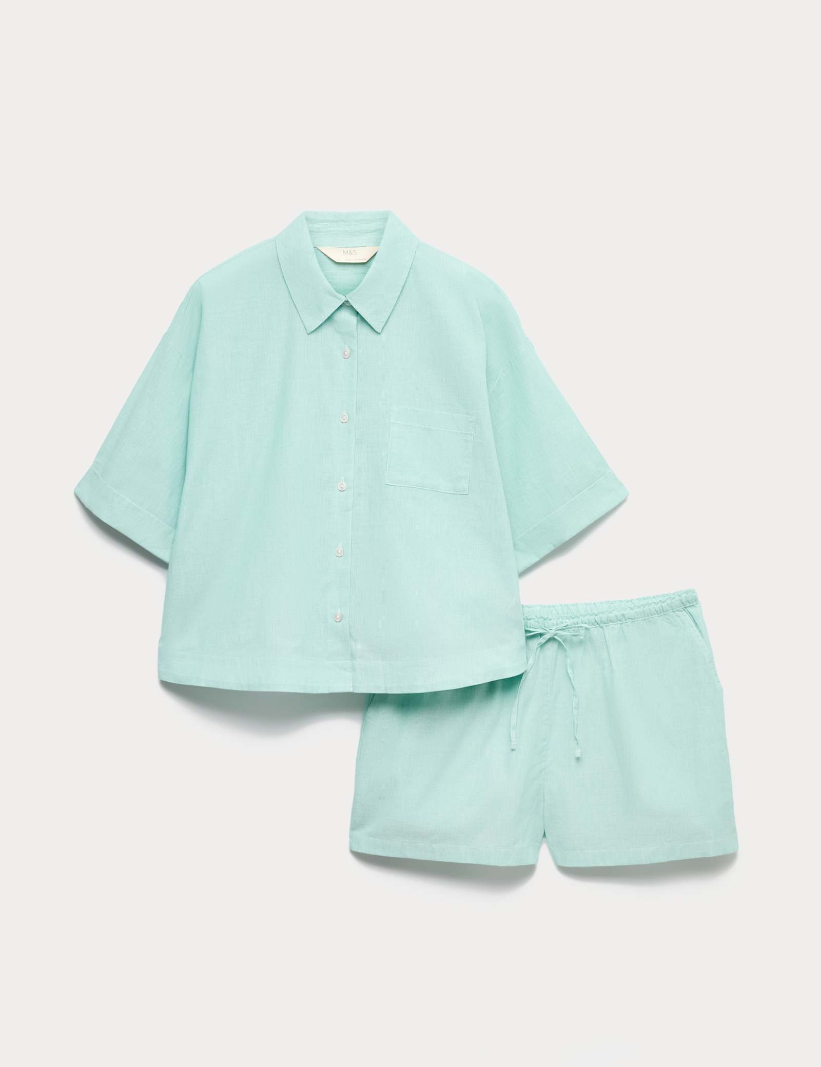 Pure Cotton Striped Shortie Pyjama Set - image 1