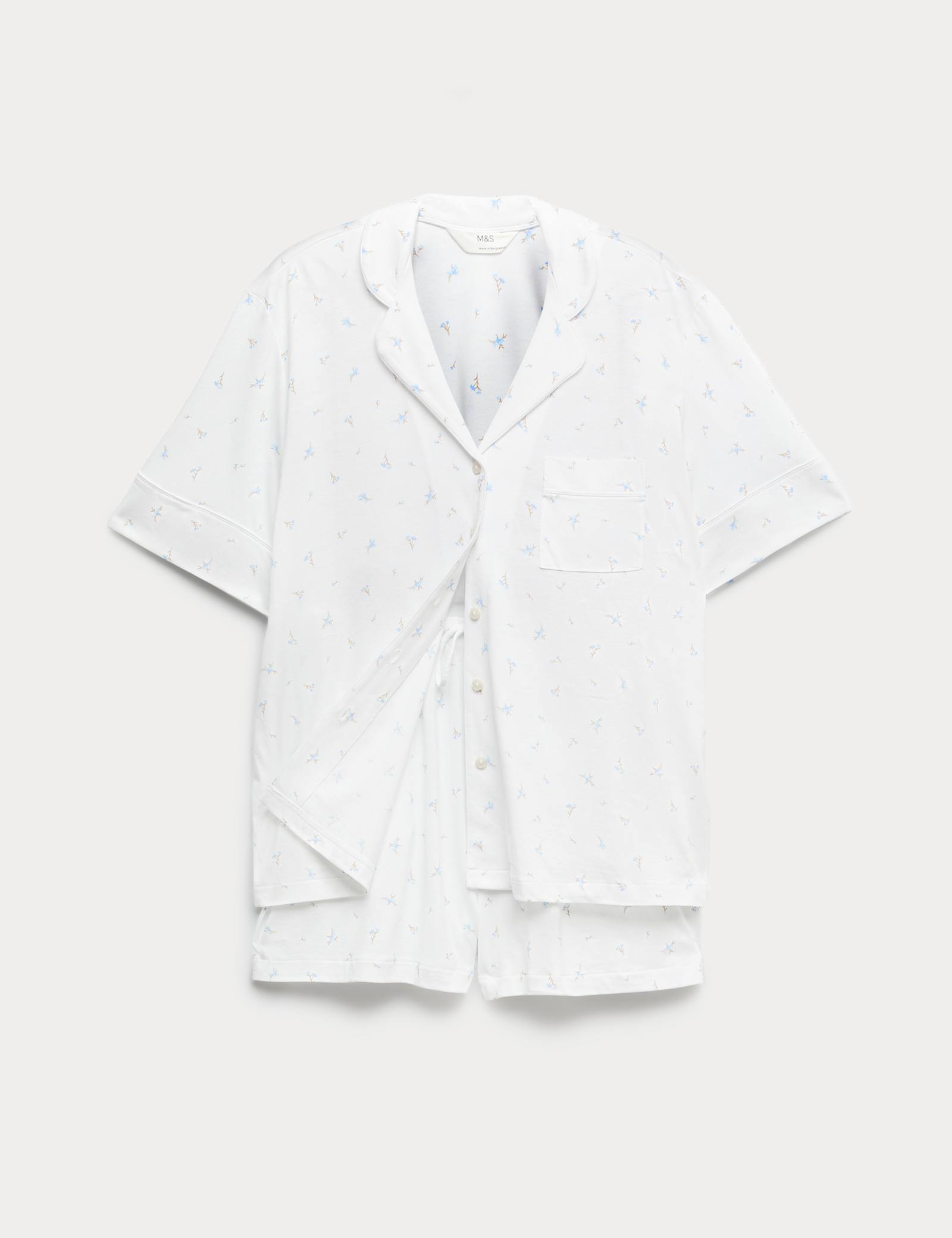 Cotton Modal Printed Revere Shortie Set - image 1