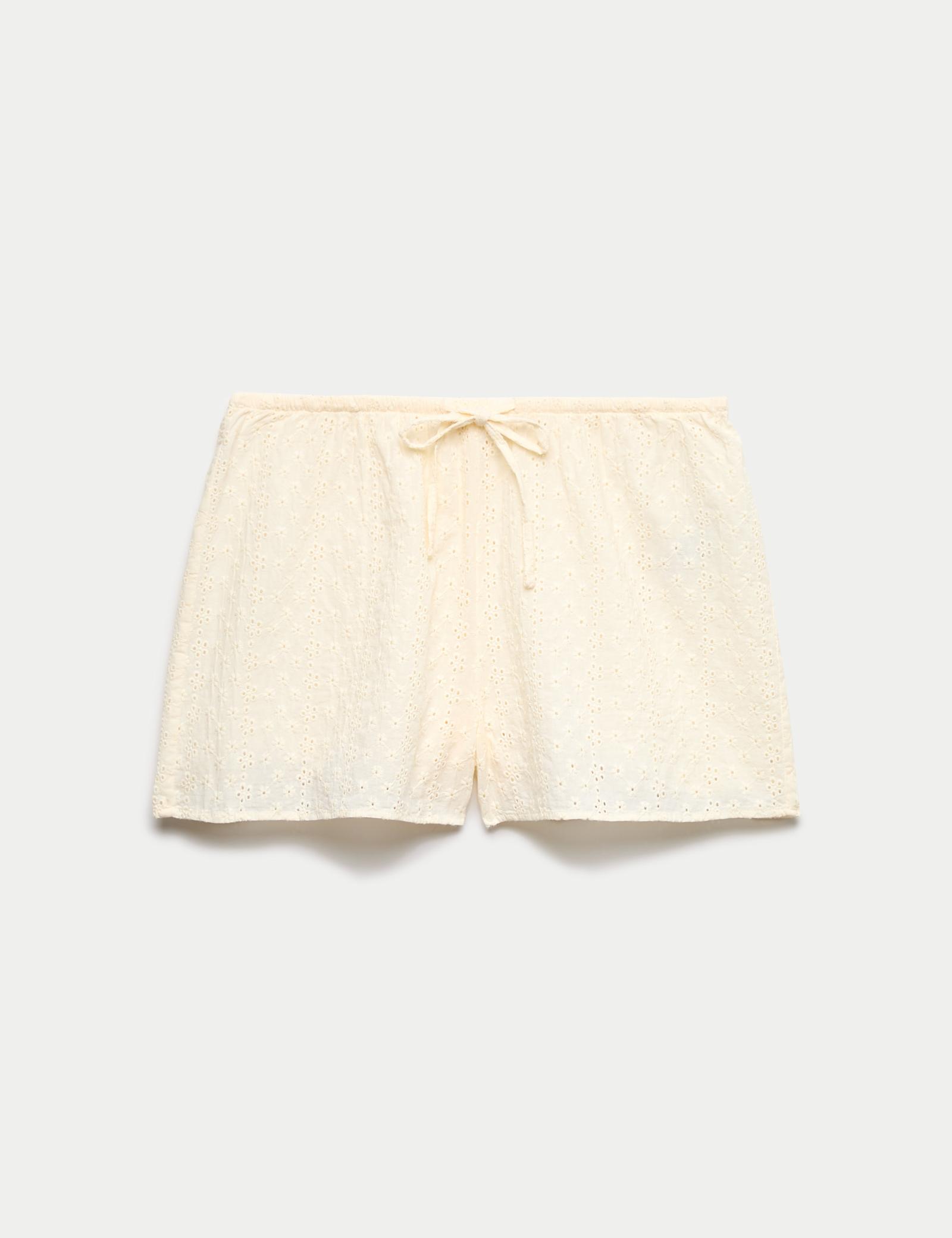 Pure Cotton Broderie Pyjama Shorts - image 1