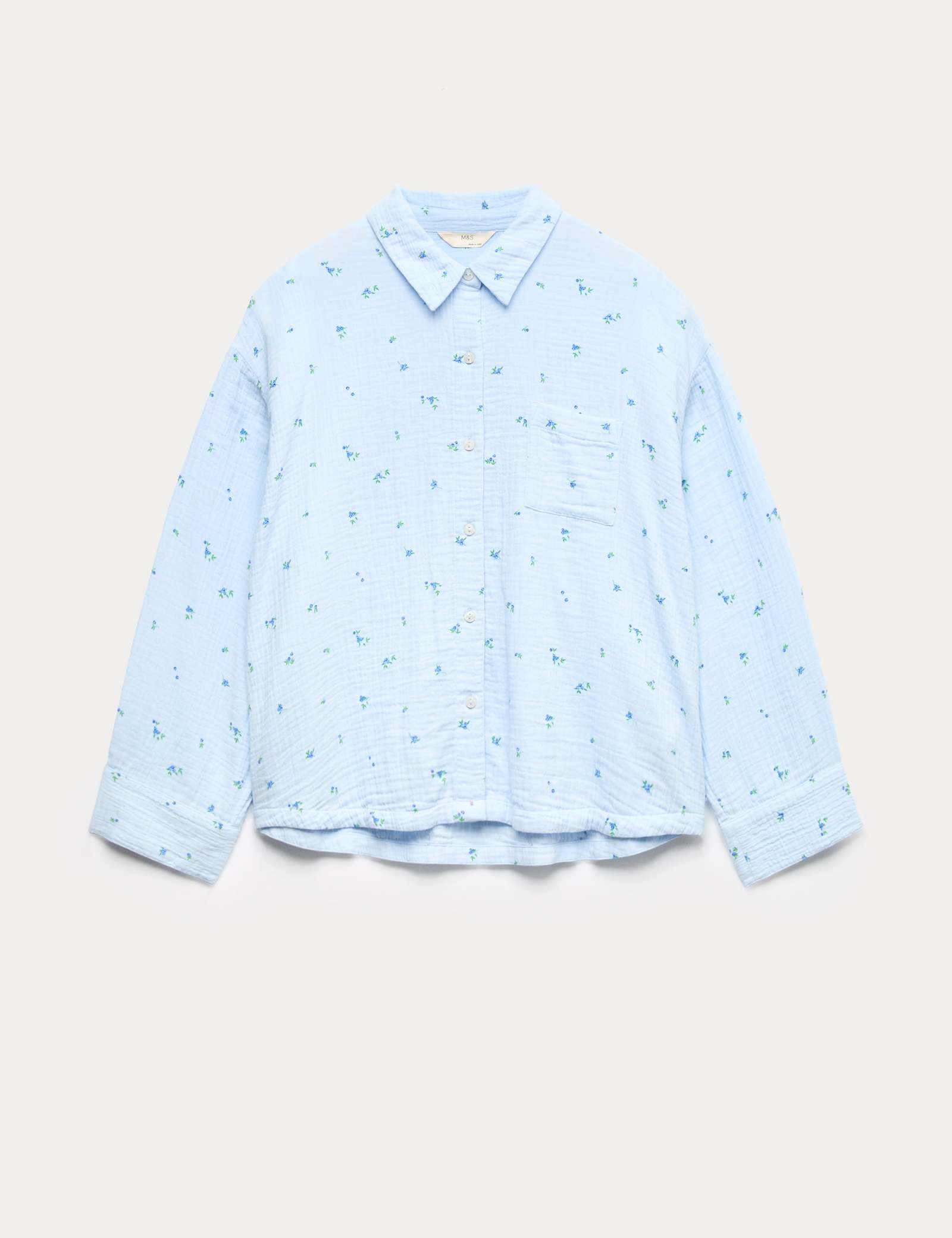Pure Cotton Muslin Printed Pyjama Top - image 1