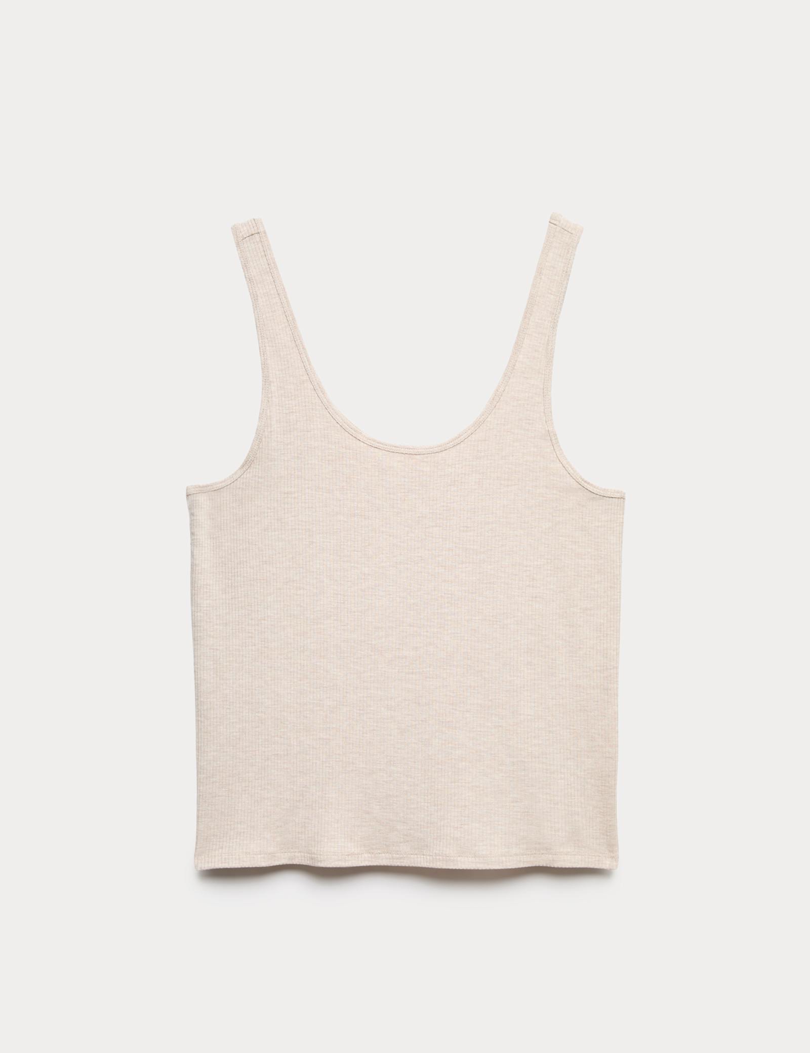 Modal Rich Ribbed Cami Pyjama Top - image 1