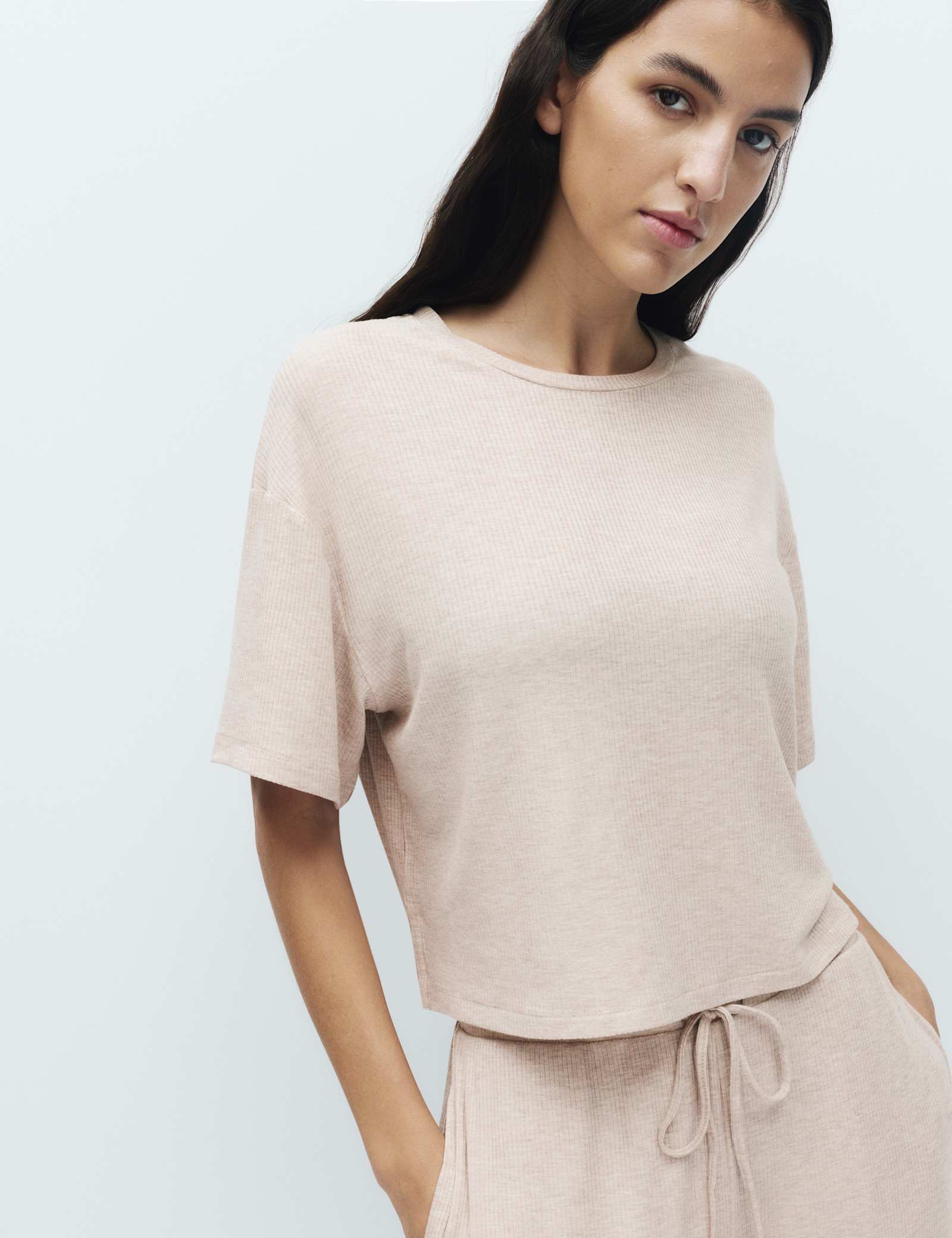 Modal Rich Ribbed Pyjama Top - image 4