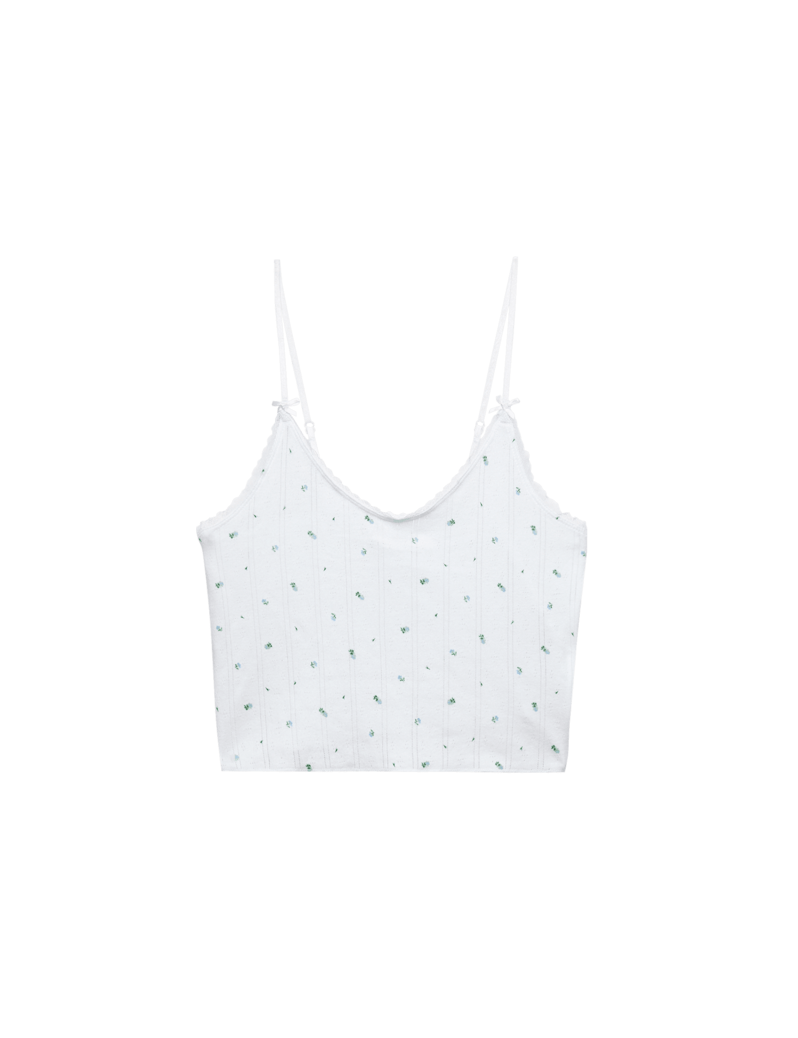 Pure Cotton Pointelle Floral Cami Top - image 3