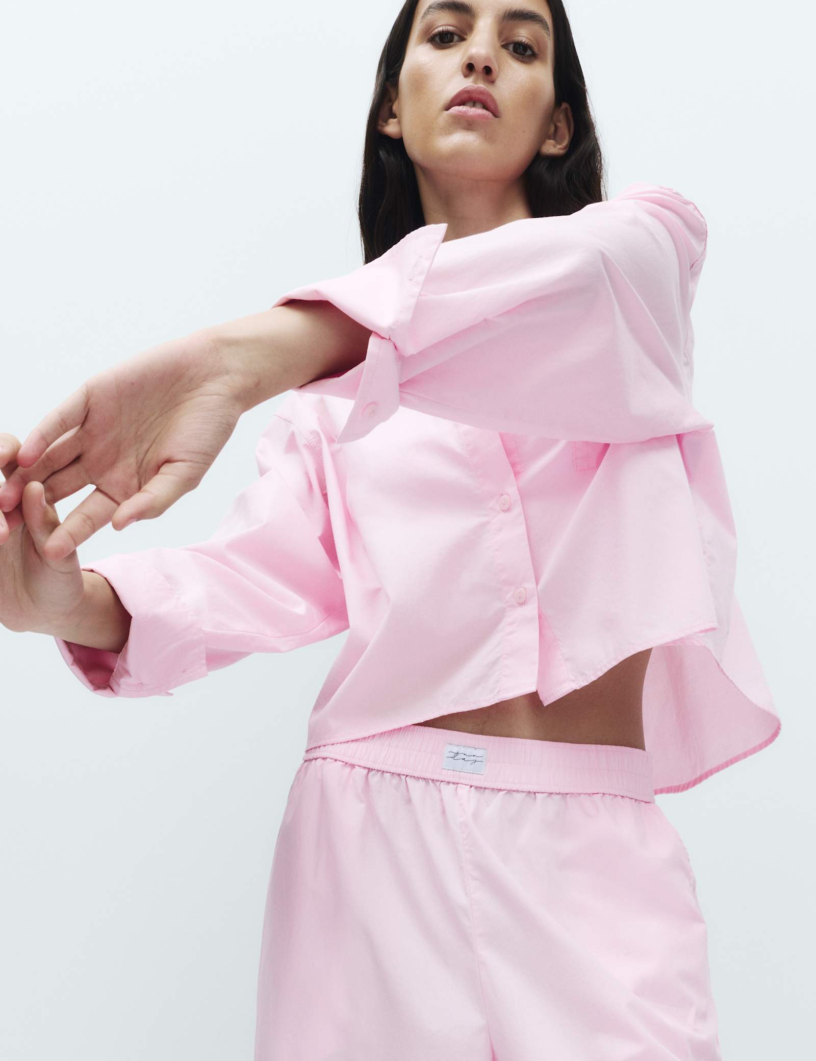 Pure Cotton Cropped Pyjama Shirt - image 5