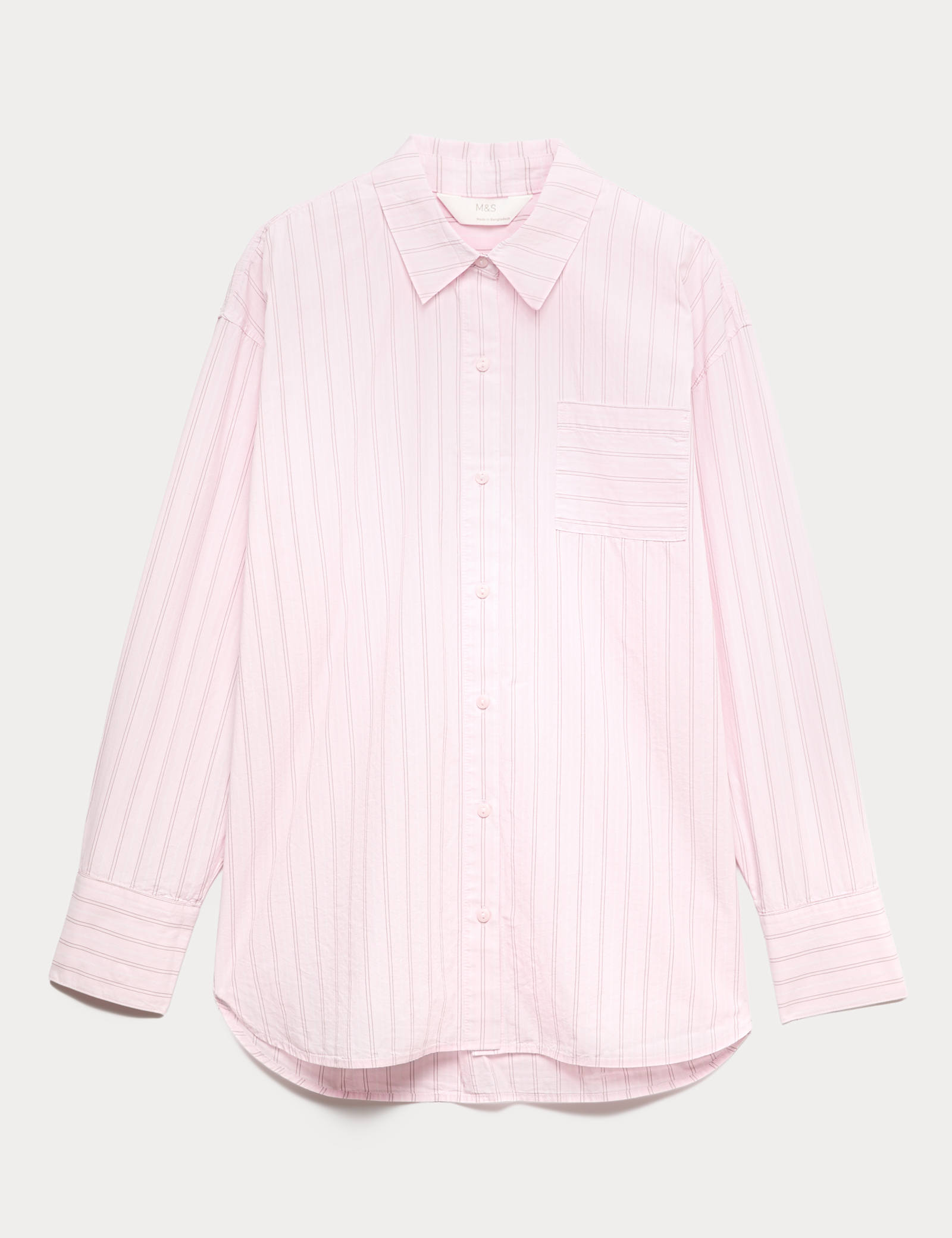 Pure Cotton Poplin Striped Pyjama Shirt - image 1