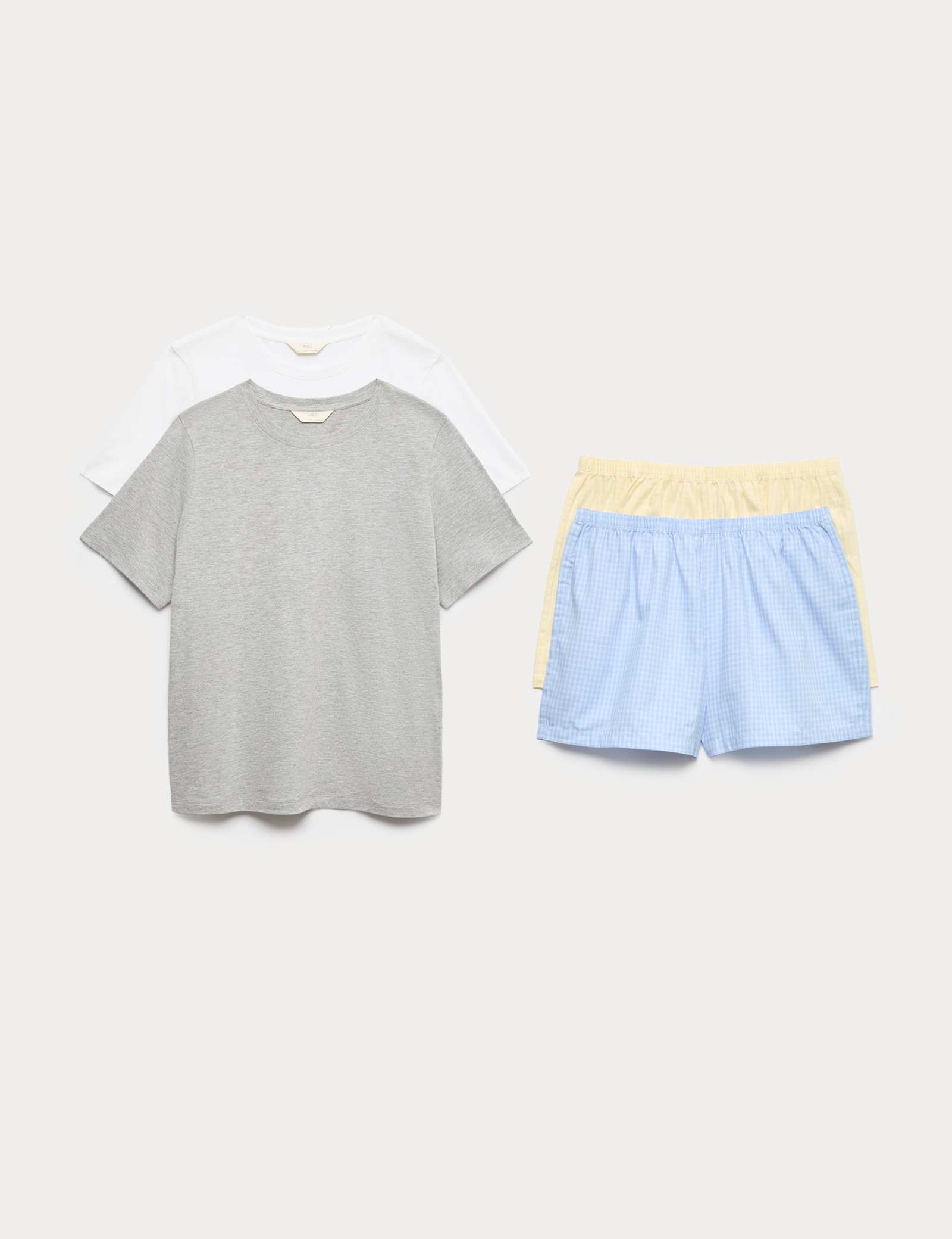 2 Pack Cotton Rich Jersey Woven Shortie Pyjama Sets - image 4