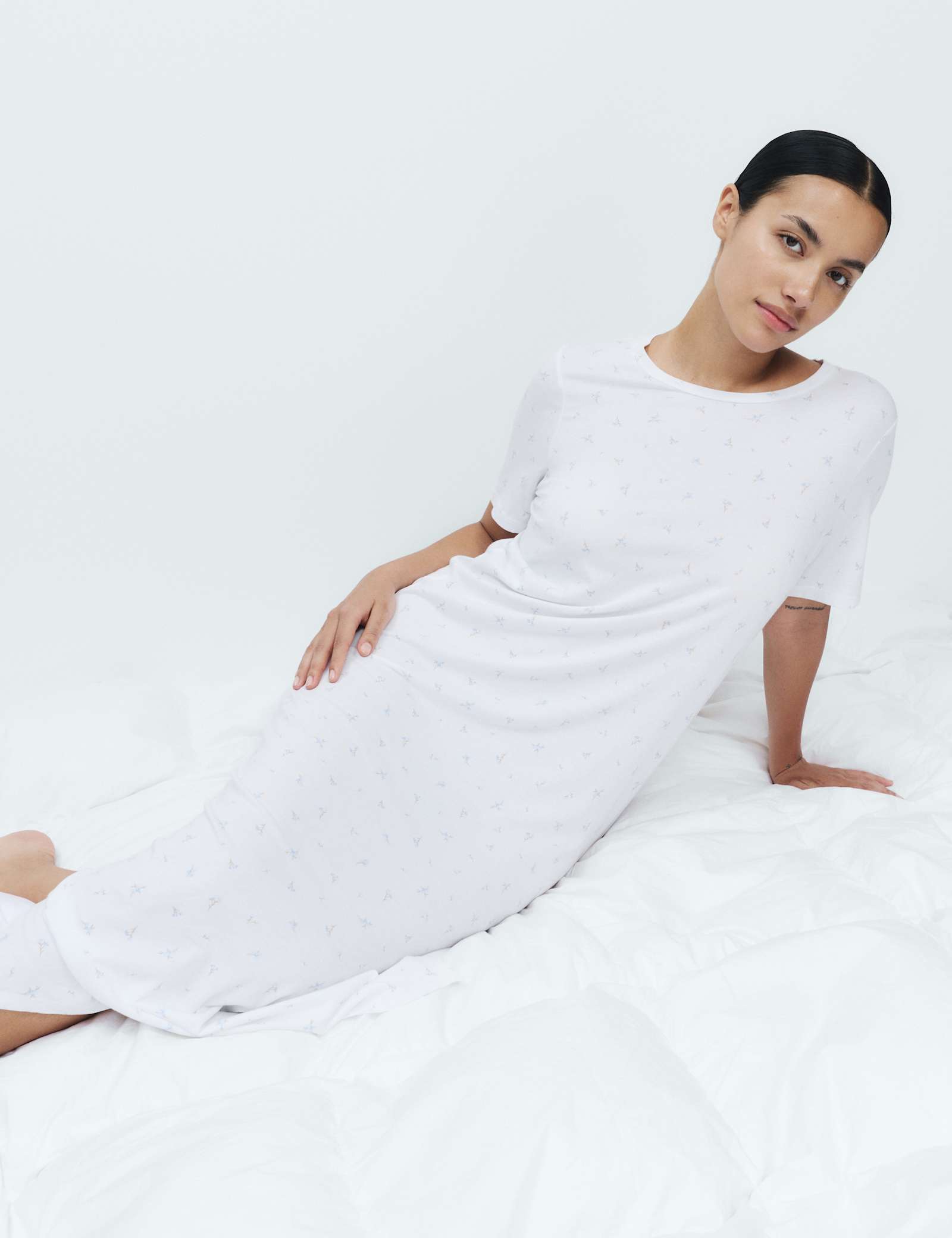 Cotton Modal Printed Long Nightdress - image 5